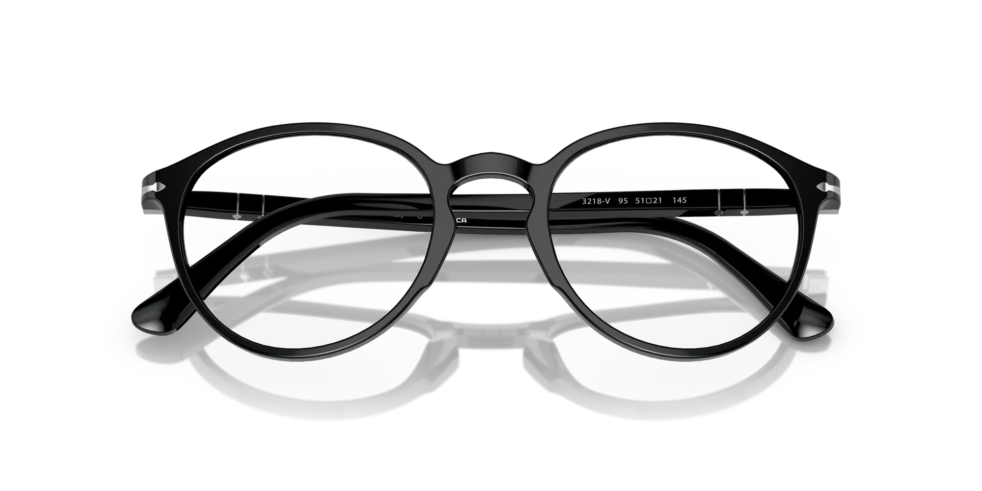 Persol PO3218V 95 Montature da vista Acetato Nero Trasparente Pantos Normale - immagine 2