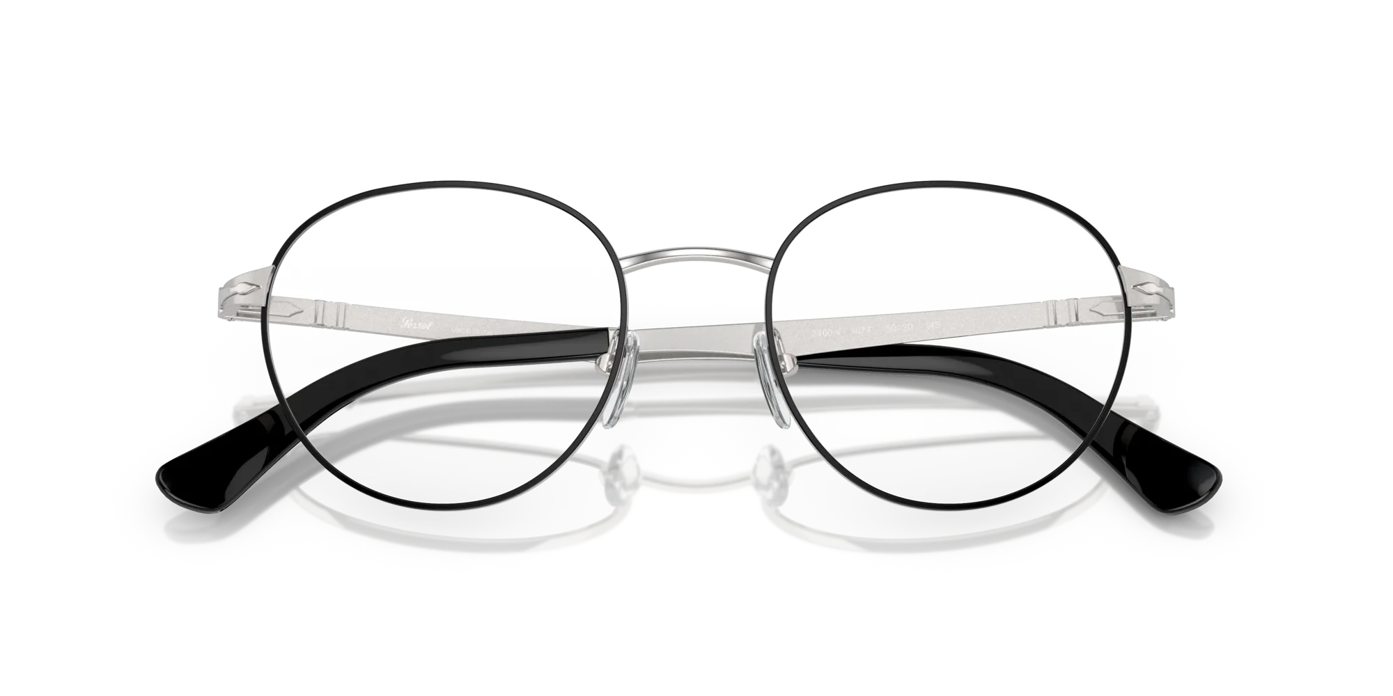 Persol PO2460V 1074 Montature da vista Metallo Nero Trasparente Pantos Normale - immagine 2