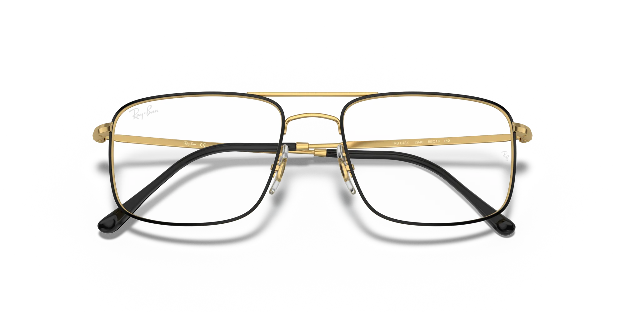 Ray - Ban RX6434 2946 Montature da vista Metallo Nero Trasparente Squadrata Normale - immagine 2
