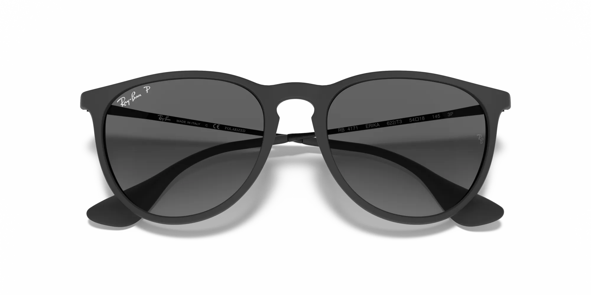 Ray - Ban RB4171 ERIKA 622/T3 Occhiali da sole Iniettato Nero Grigio Pantos Polarizzata Sfumato - immagine 2