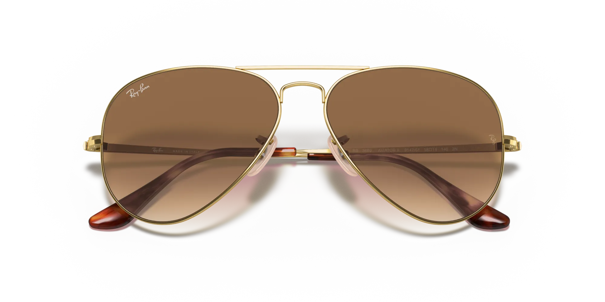 Ray - Ban RB3689 AVIATOR METAL II 914751 Occhiali da sole Metallo Oro Pilot Normale Sfumato - immagine 2