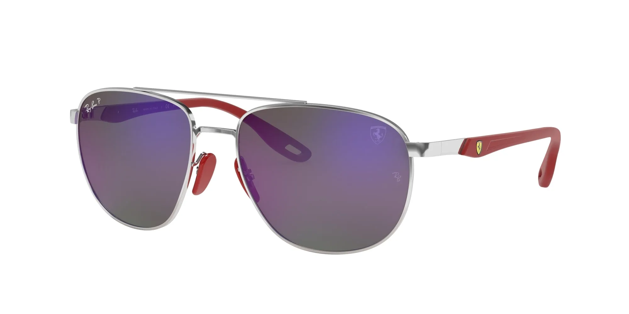 Ray - Ban RB3659M F031H0 Occhiali da sole Acciaio Argento Blu Squadrata Polarizzata Specchiato - immagine 1