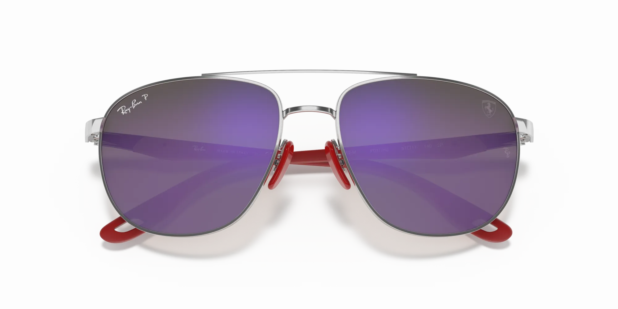 Ray - Ban RB3659M F031H0 Occhiali da sole Acciaio Argento Blu Squadrata Polarizzata Specchiato - immagine 2