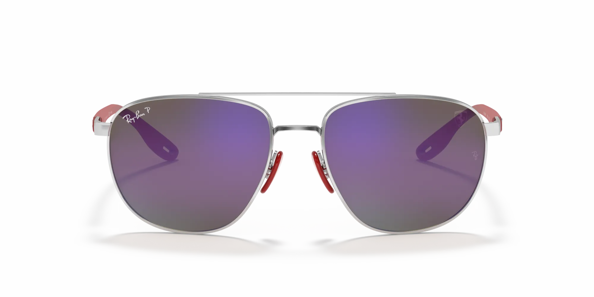 Ray - Ban RB3659M F031H0 Occhiali da sole Acciaio Argento Blu Squadrata Polarizzata Specchiato - immagine 3