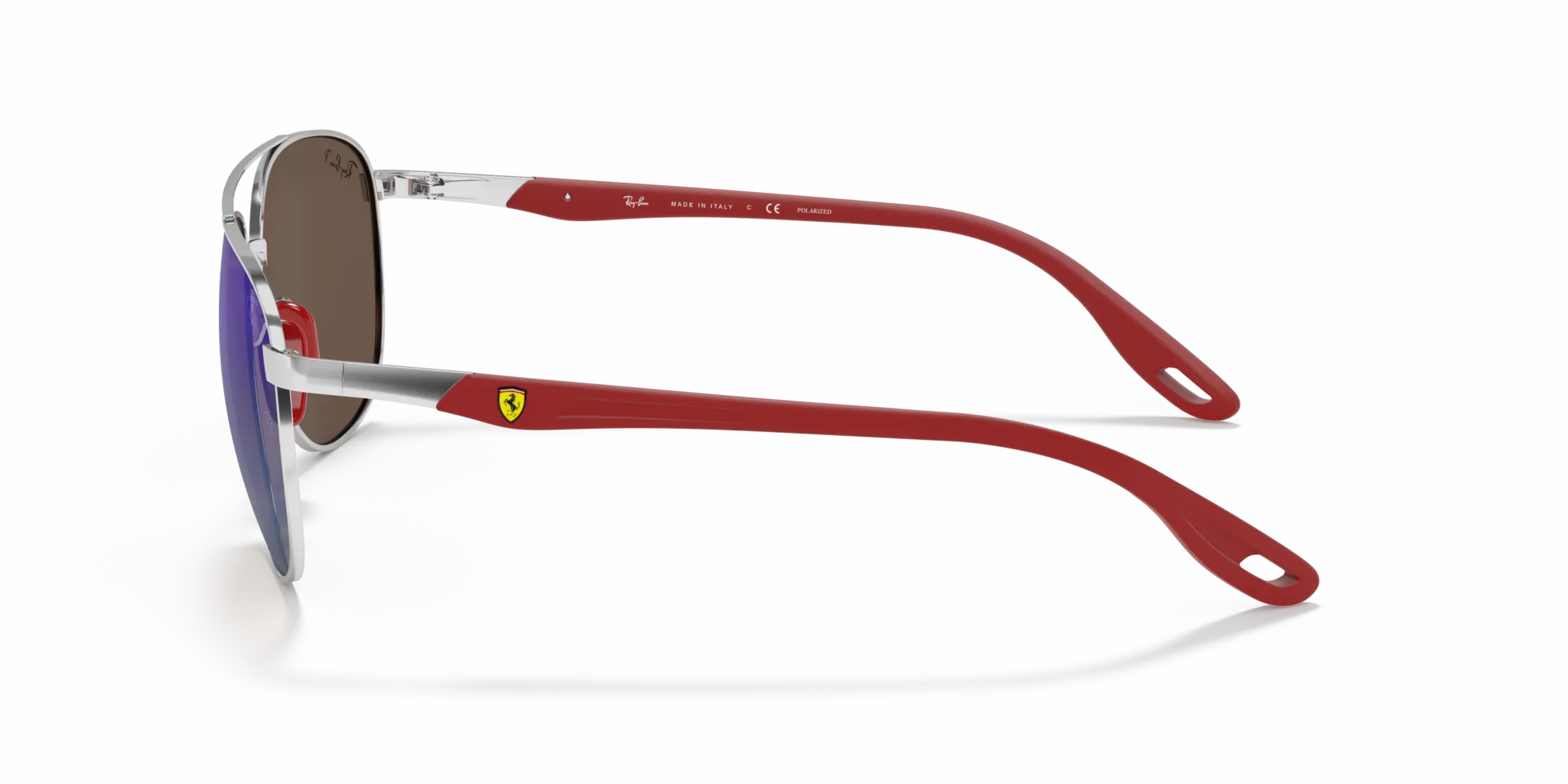 Ray - Ban RB3659M F031H0 Occhiali da sole Acciaio Argento Blu Squadrata Polarizzata Specchiato - immagine 4