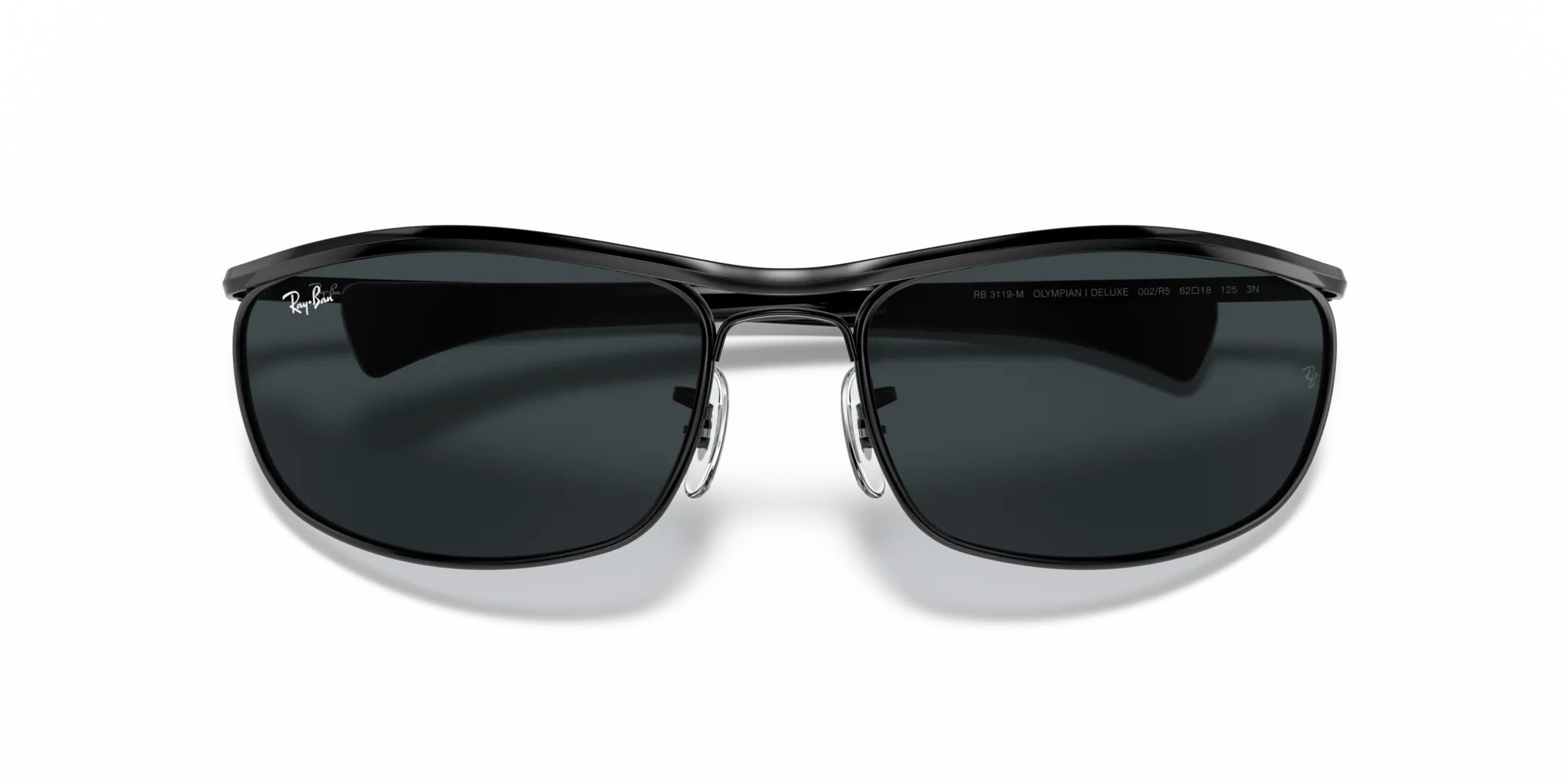 Ray - Ban RB3119M OLYMPIAN I DELUXE 002/R5 Occhiali da sole Metallo Nero Blu Rotonda Normale - immagine 2