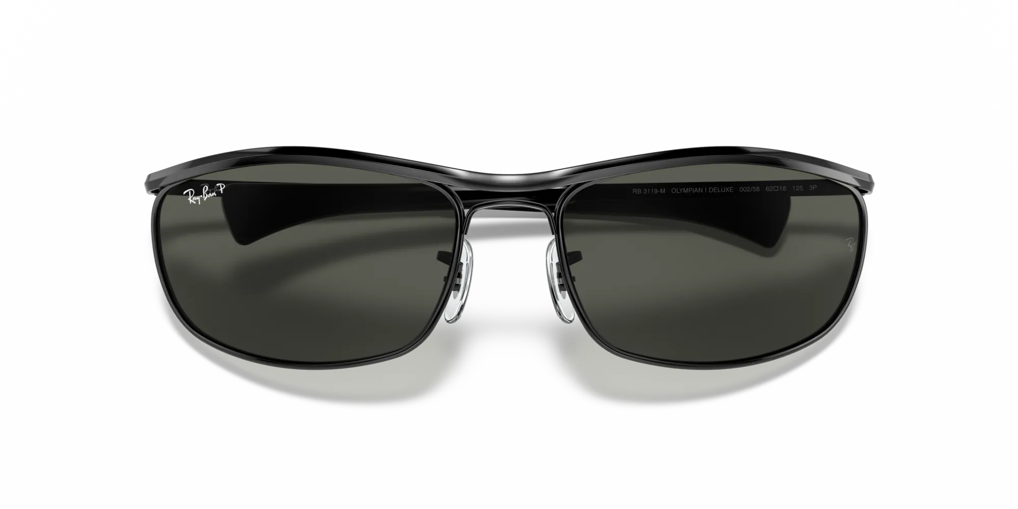 Ray - Ban RB3119M OLYMPIAN I DELUXE 002/58 Occhiali da sole Metallo Nero G15 Rotonda Polarizzata - immagine 2