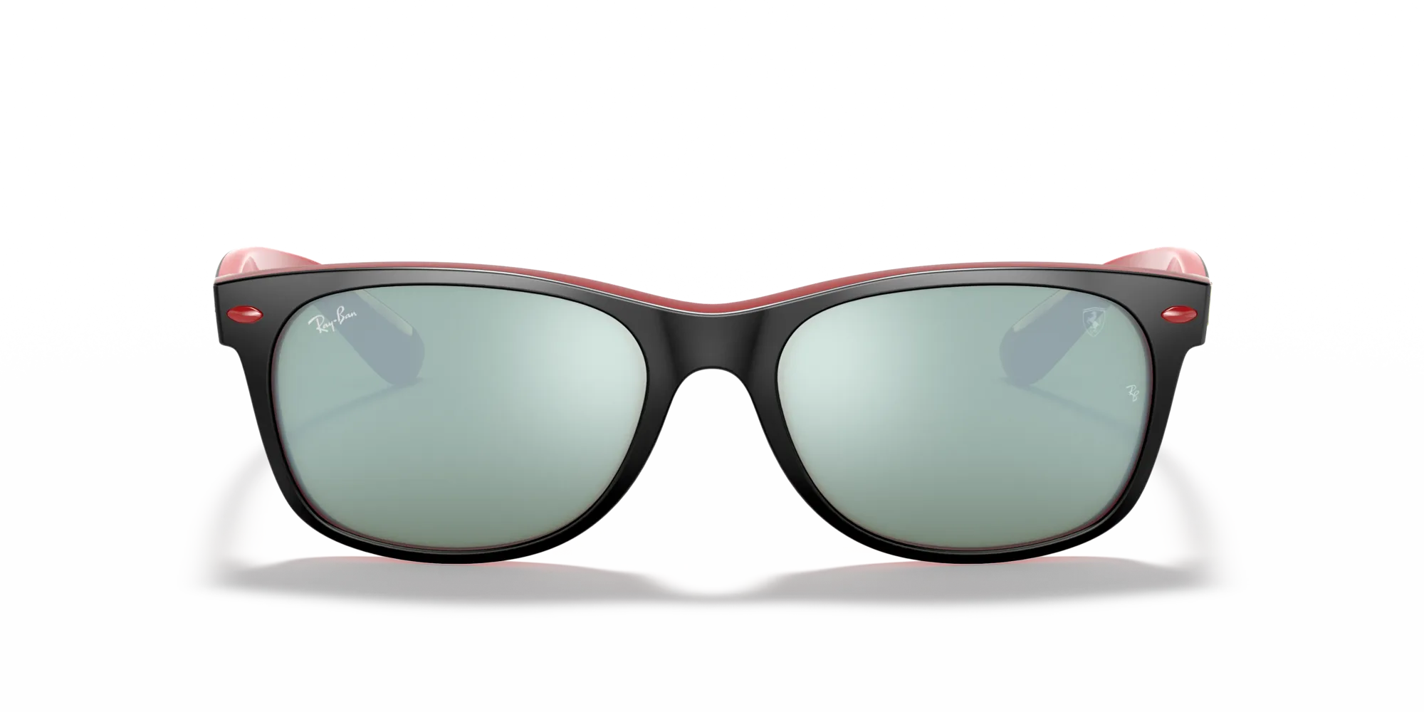 Ray - Ban RB2132M NEW WAYFARER SCUDERIA FERRARI COLLECTION F63830 Occhiali da sole Nylon Nero Argento Squadrata Normale Specchiato - immagine 3