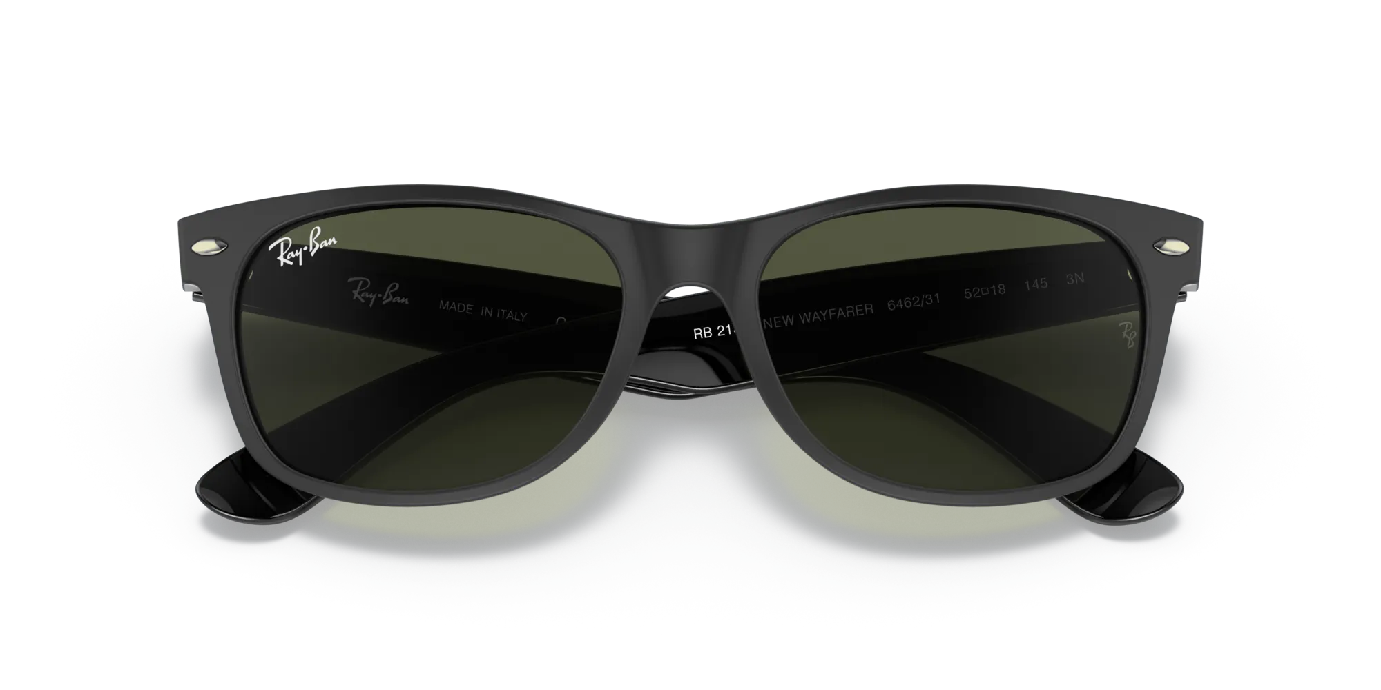 Ray - Ban RB2132 NEW WAYFARER 646231 Occhiali da sole Iniettato Nero G15 Squadrata Normale - immagine 2