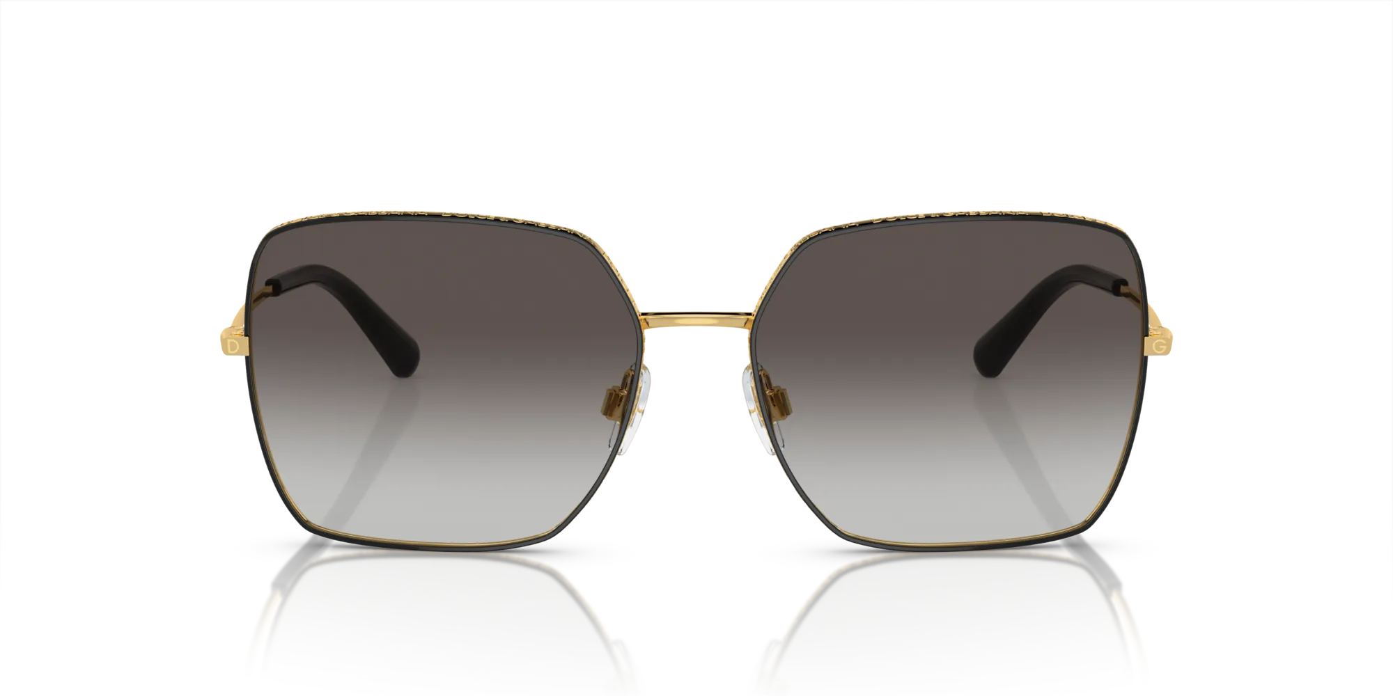 Dolce & Gabbana DG2242 13348G Occhiali da sole Metallo Nero Grigio Squadrata Normale Sfumato - immagine 3