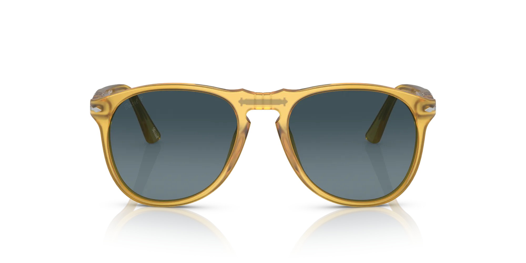 Persol PO9649S 204/S3 Occhiali da sole Acetato Giallo Blu Pilot Polarizzata Sfumato - immagine 3