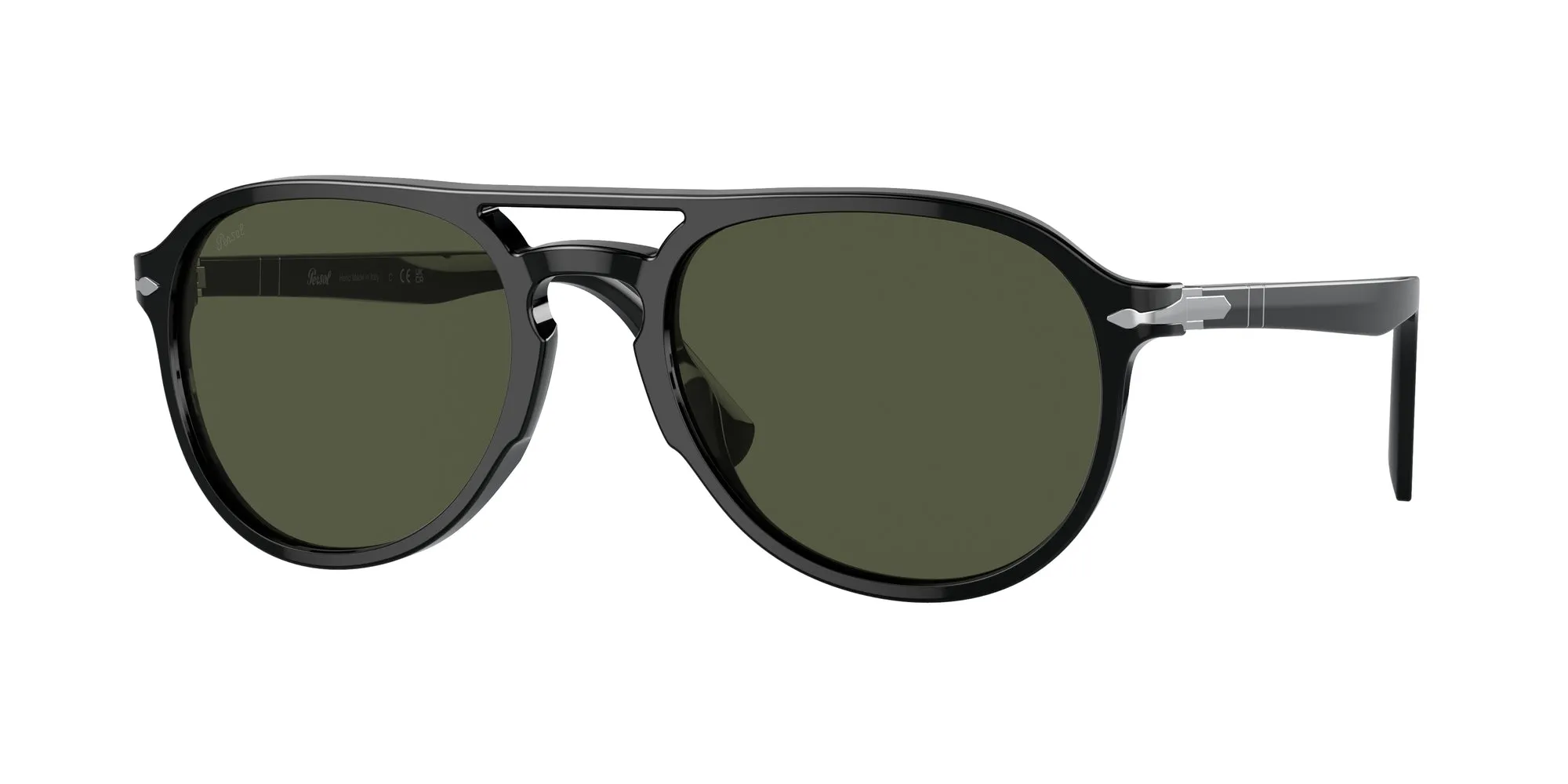 Persol PO3235S EL PROFESOR SERGIO 95/31 Occhiali da sole Acetato Nero Verde Pilot Normale - immagine 1