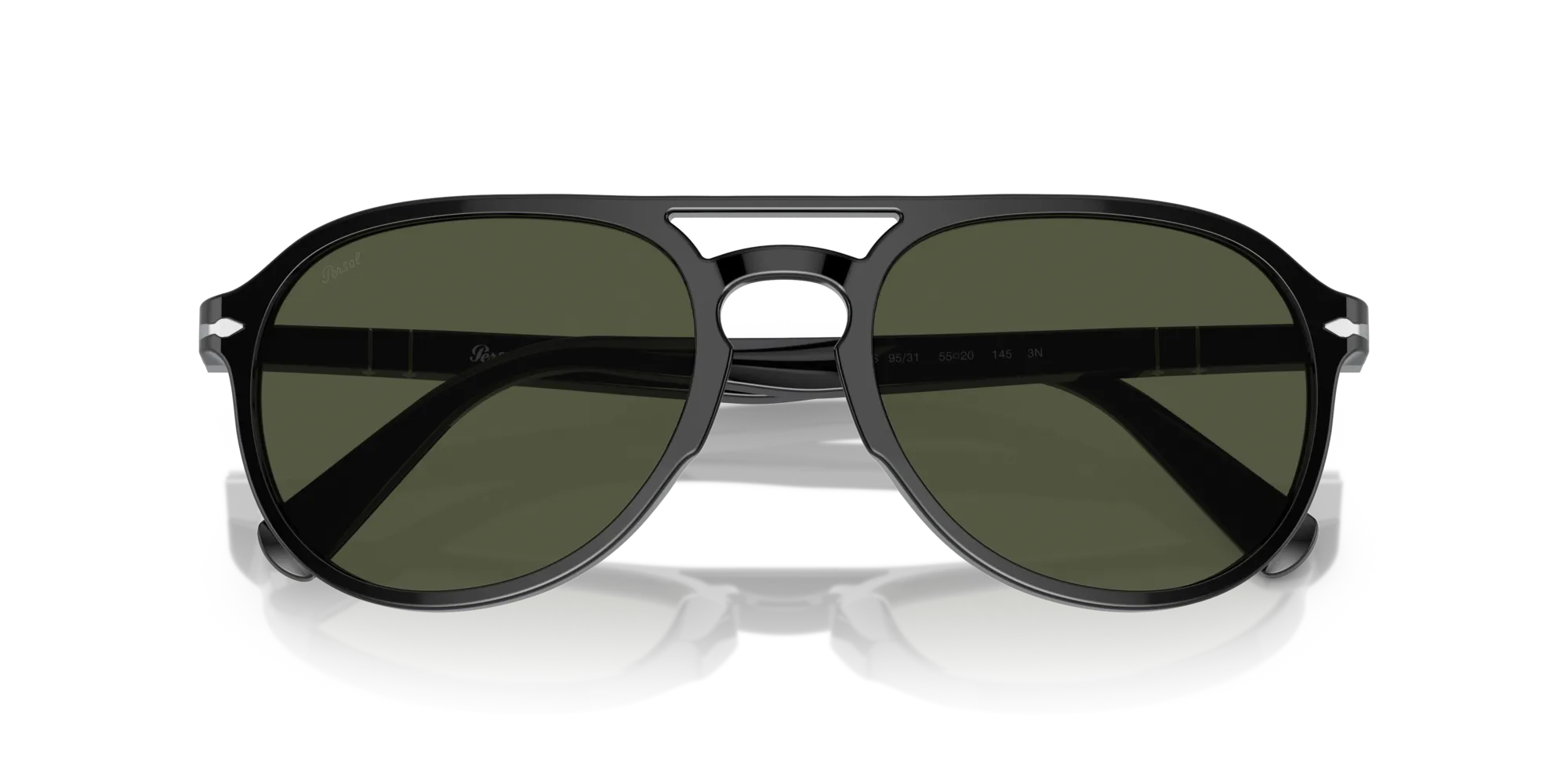 Persol PO3235S EL PROFESOR SERGIO 95/31 Occhiali da sole Acetato Nero Verde Pilot Normale - immagine 2