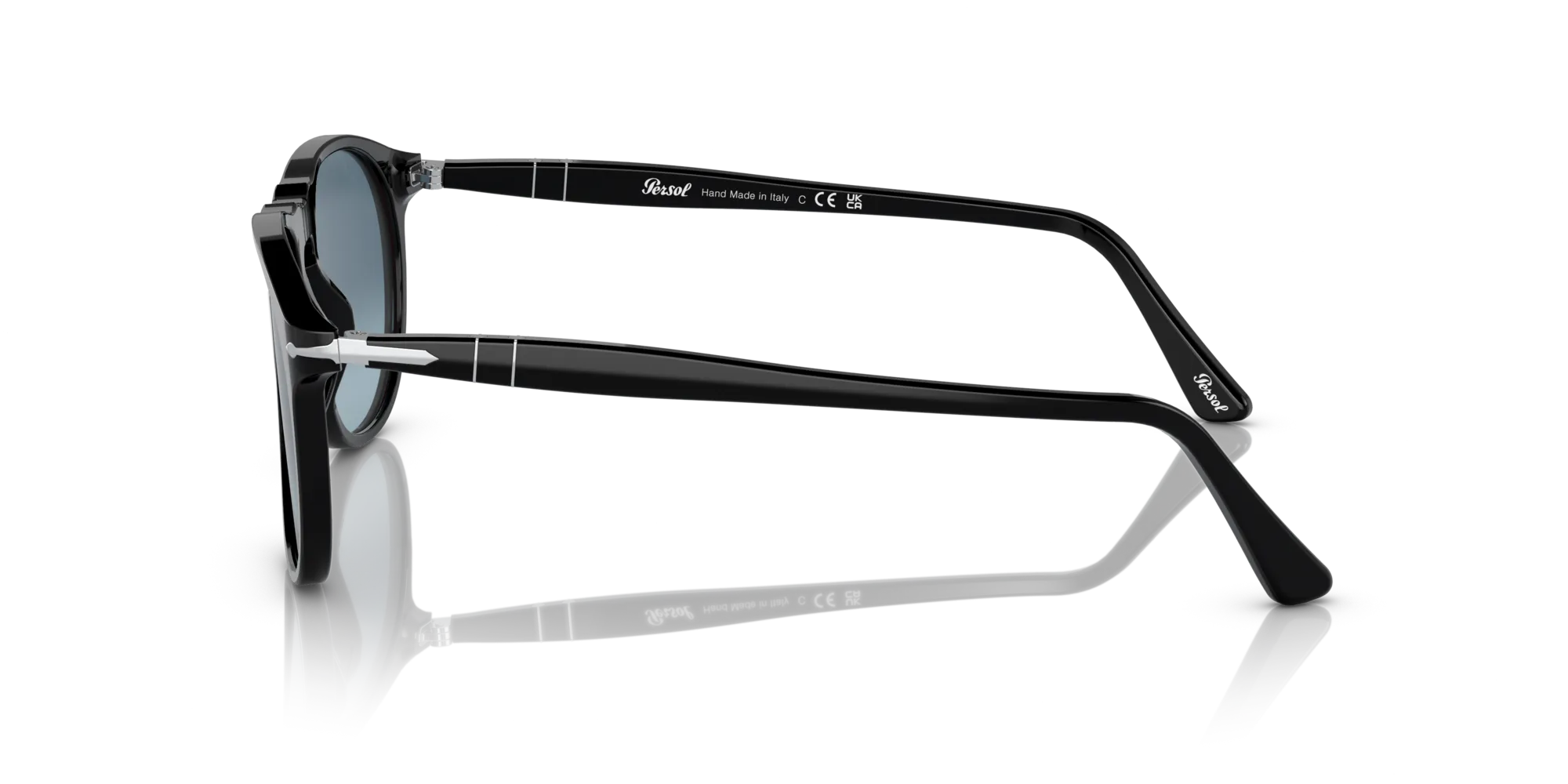 Persol PO9649S 95/Q8 Occhiali da sole Plastica Nero Blu Pilot Normale Sfumato - immagine 4