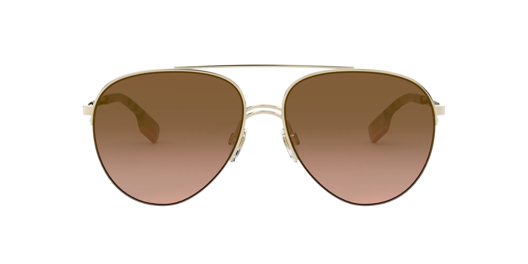 Burberry BE3113 FERRY 110913 Occhiali da sole Acciaio Oro Marrone Pilot Normale Sfumato - immagine 2