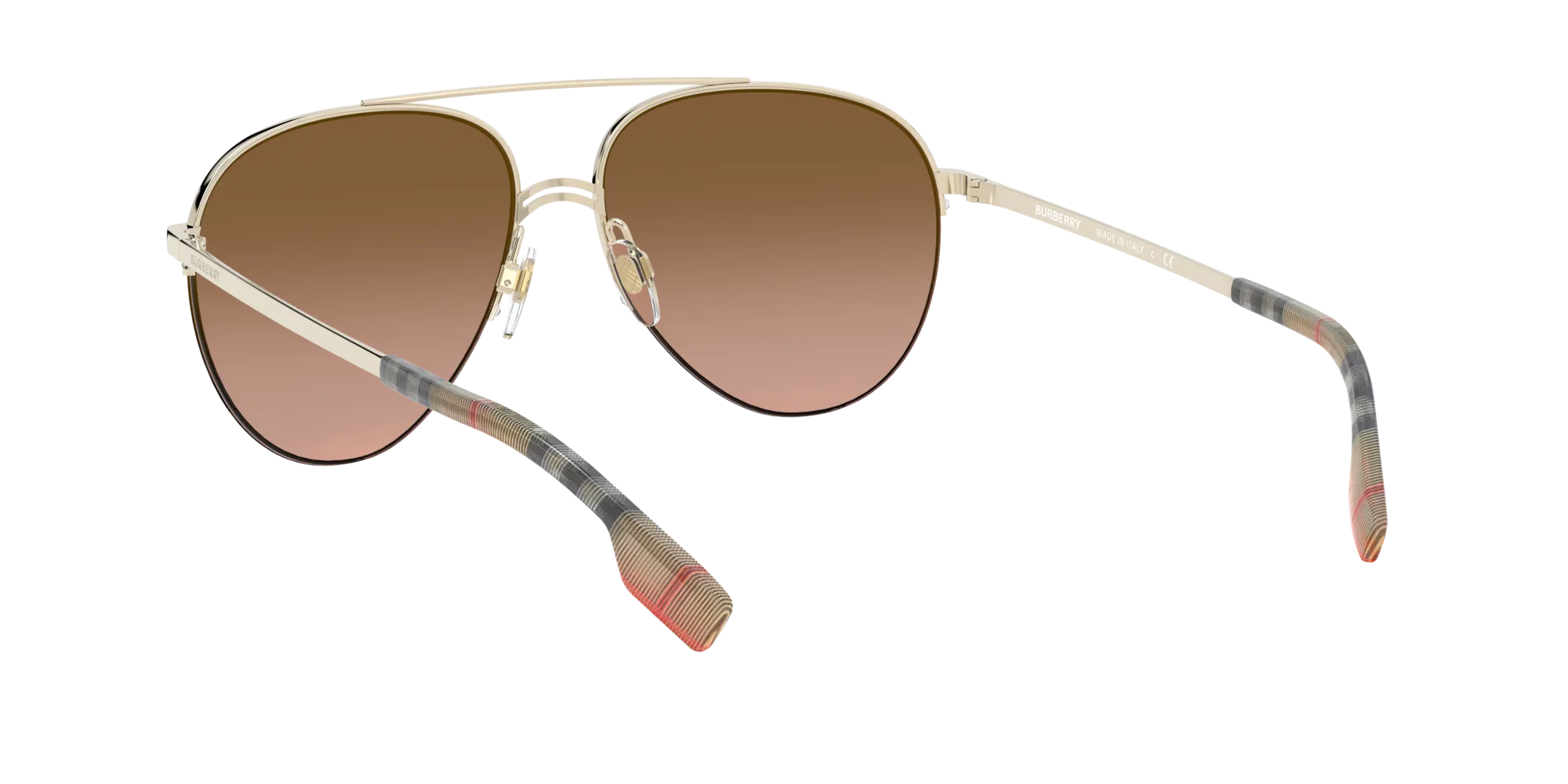 Burberry BE3113 FERRY 110913 Occhiali da sole Acciaio Oro Marrone Pilot Normale Sfumato - immagine 4