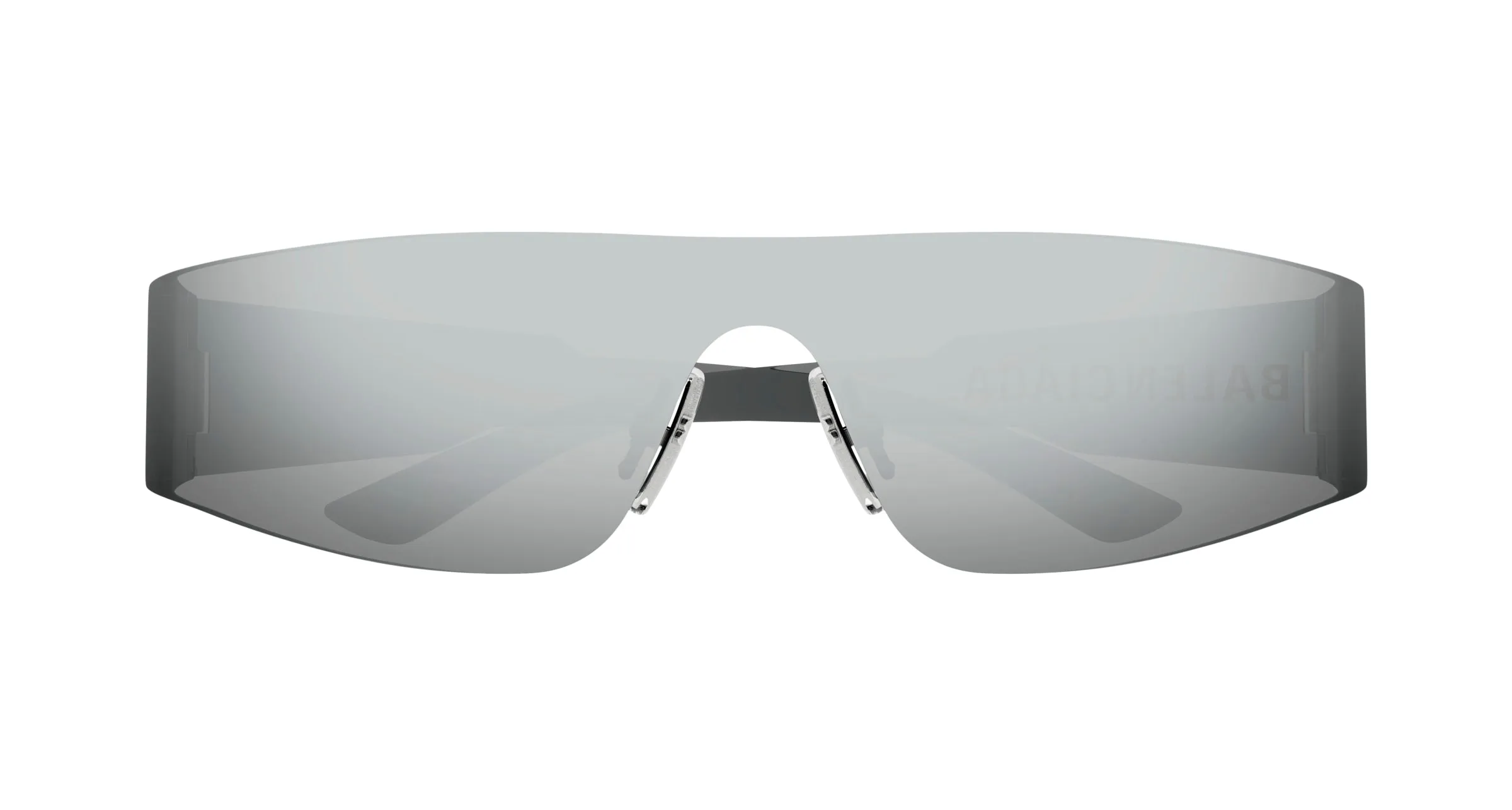 Balenciaga BB0041S 002 Occhiali da sole Nylon Argento Argento Maschera Normale - immagine 2