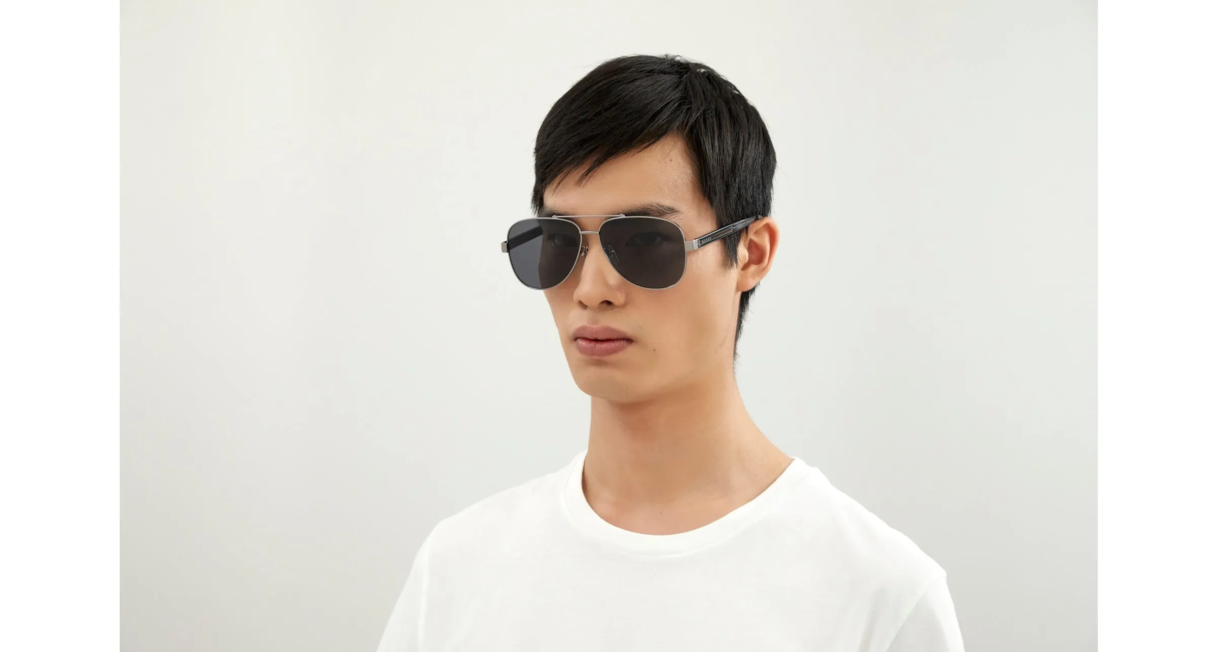 Gucci GG0528S 007 Occhiali da sole Metallo Rutenio Grigio Pilot Polarizzata - immagine 2