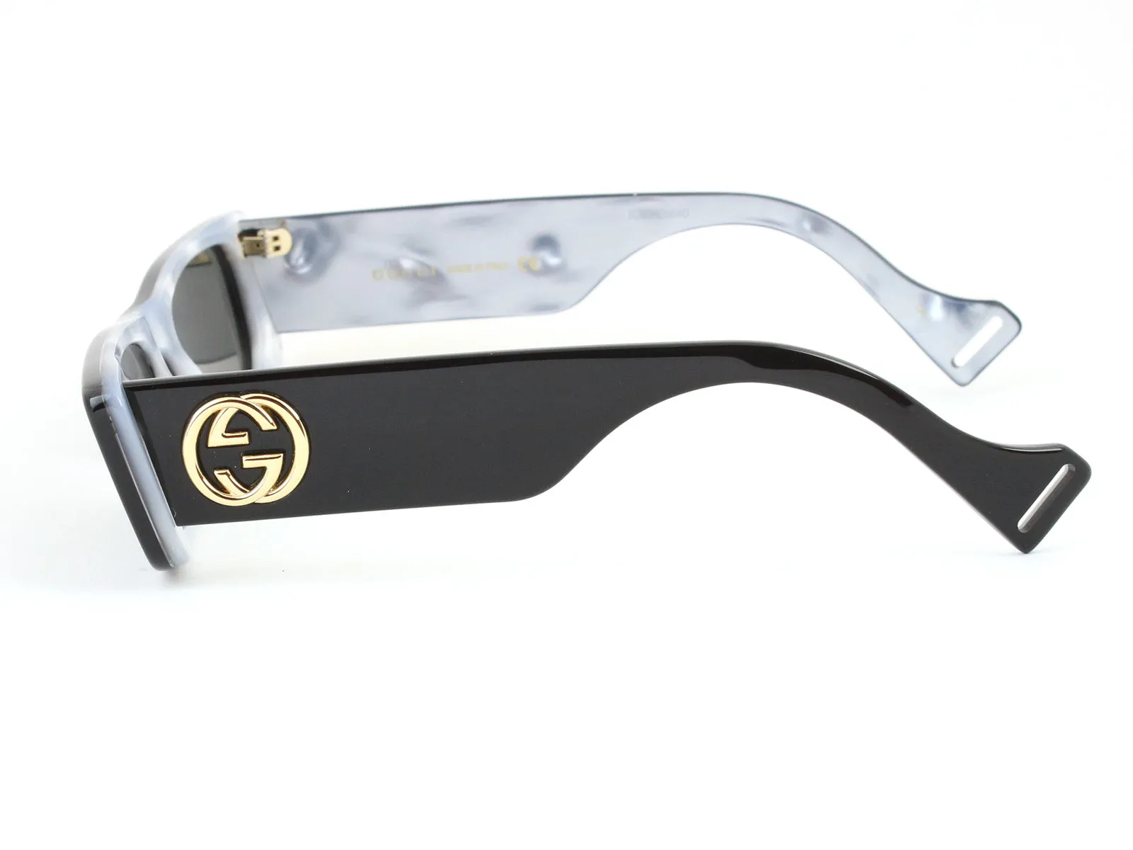 Gucci GG0516S 001 Occhiali da sole Acetato Nero Grigio Squadrata Normale - immagine 4