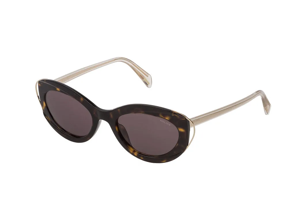 Police SPL938 MASCARA 2 0722 Occhiali da sole Plastica Havana Rotonda Normale - immagine 1