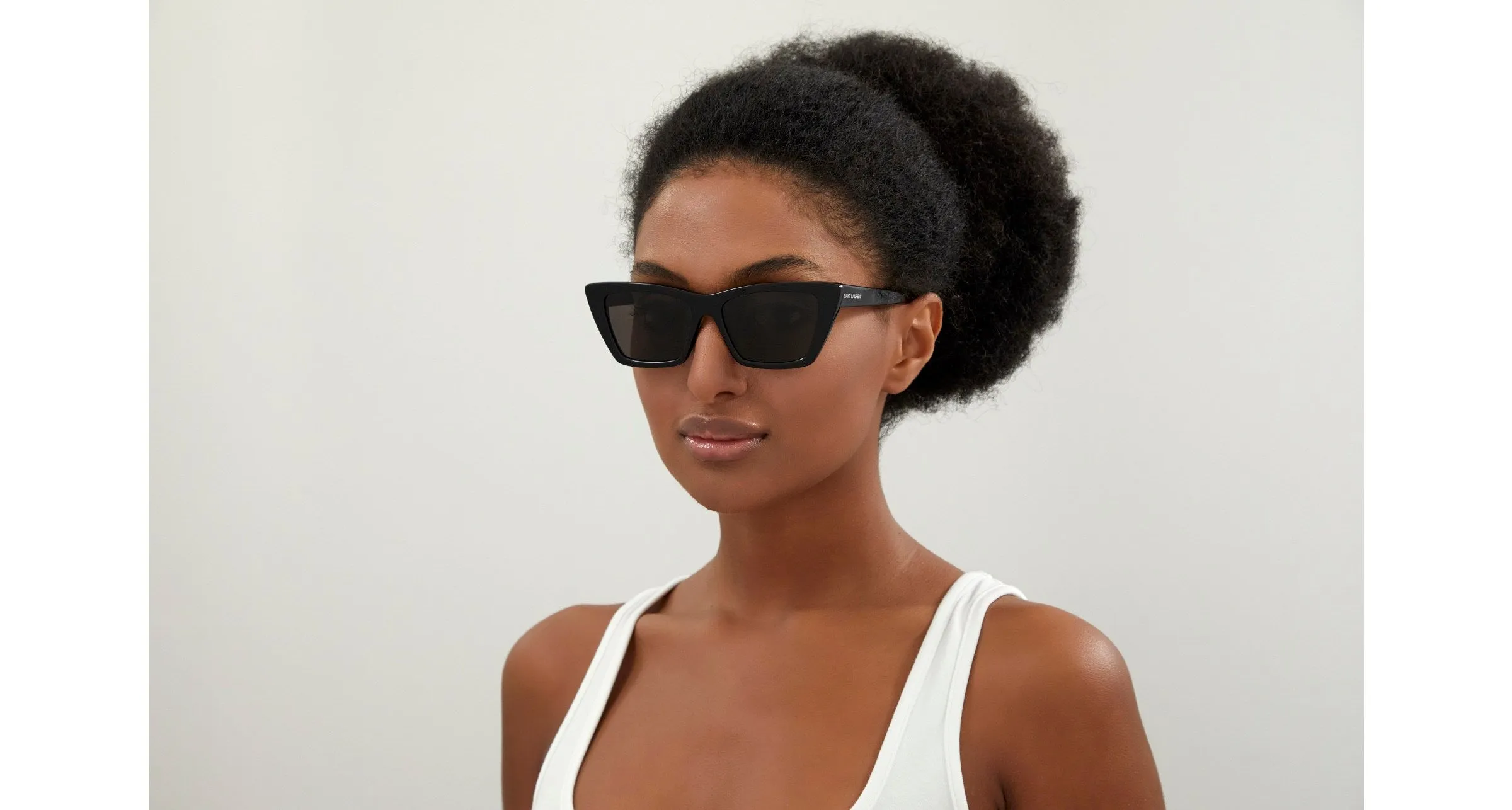 SAINT LAURENT SL 276 MICA 001 Occhiali da sole Plastica Nero Grigio Cat Eye Normale - immagine 4