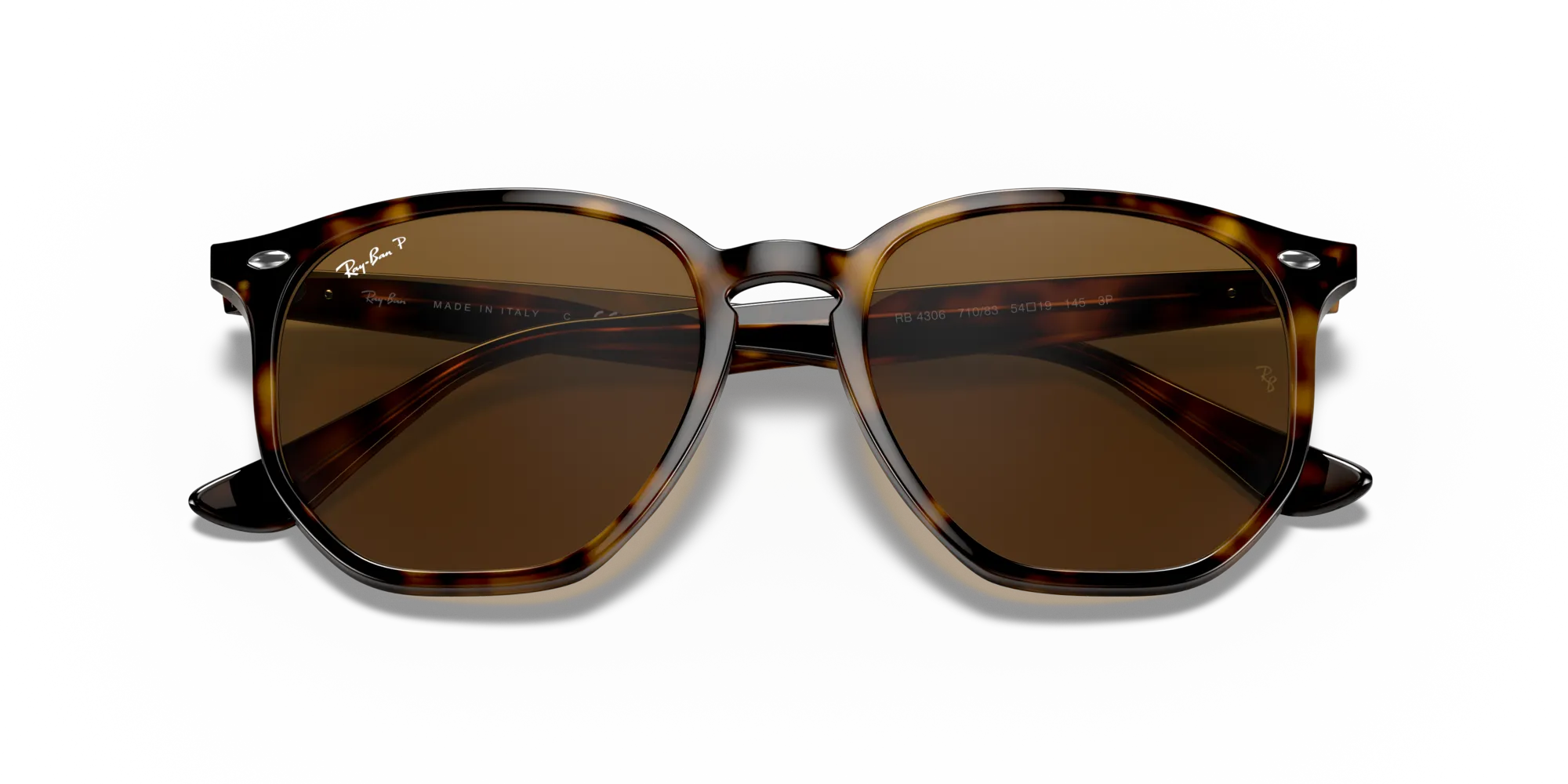 Ray - Ban RB4306 710/83 Occhiali da sole Iniettato Tartaruga Geometrica Polarizzata - immagine 2