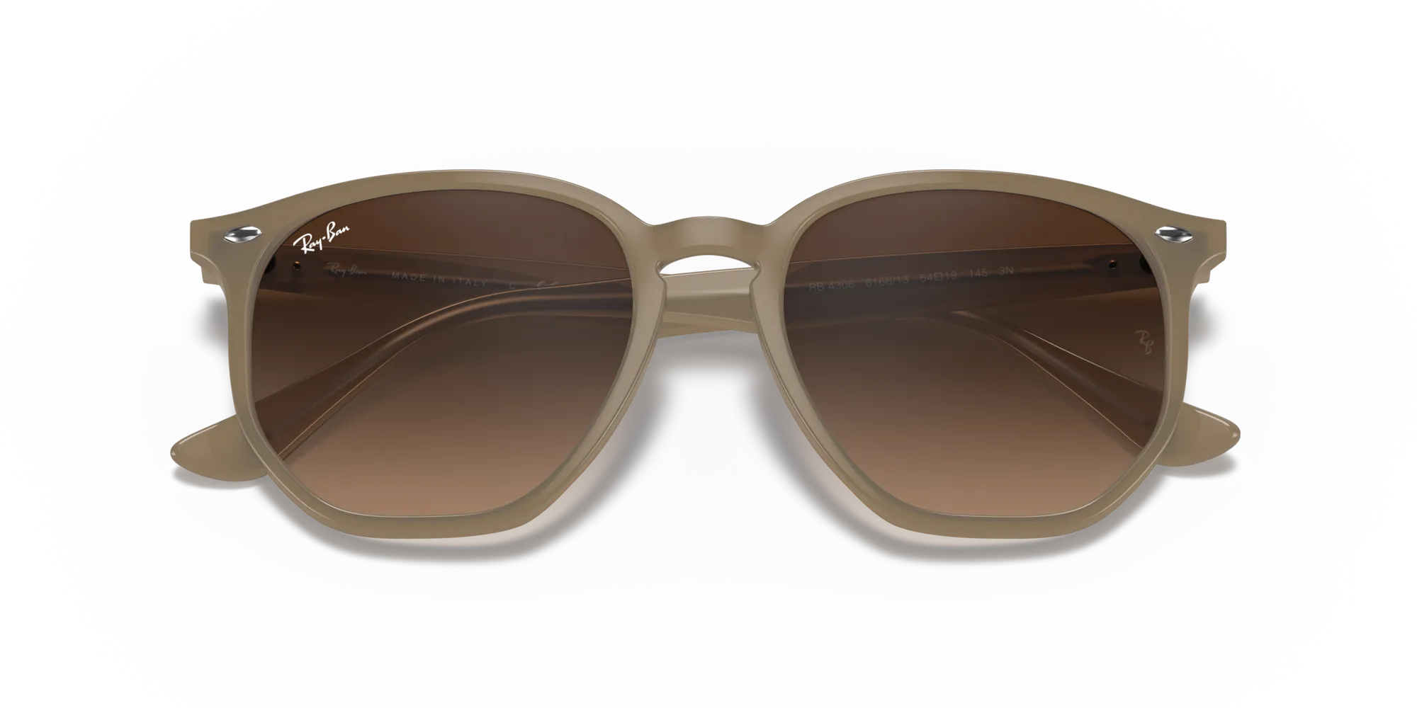 Ray - Ban RB4306 616613 Occhiali da sole Iniettato Beige Marrone Geometrica Normale - immagine 2