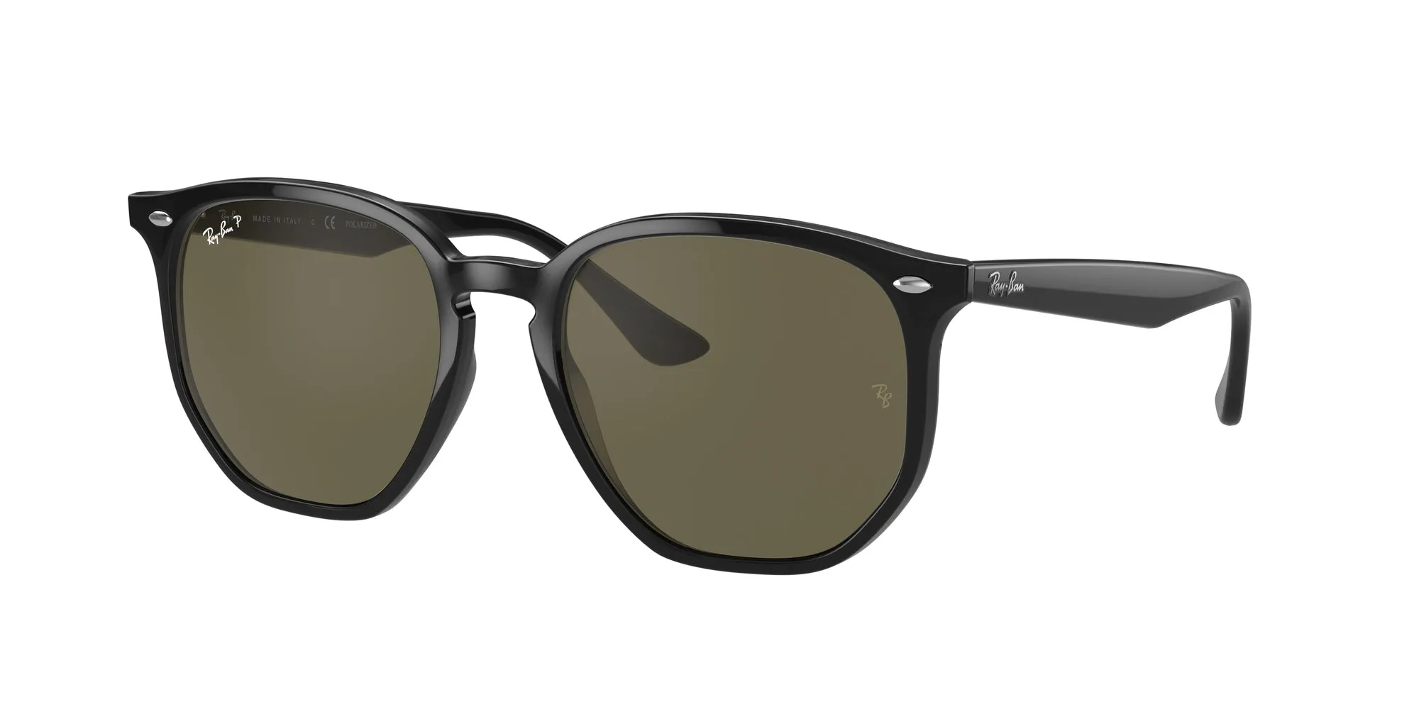Ray - Ban RB4306 601/9A Occhiali da sole Iniettato Nero G15 Geometrica Polarizzata - immagine 1