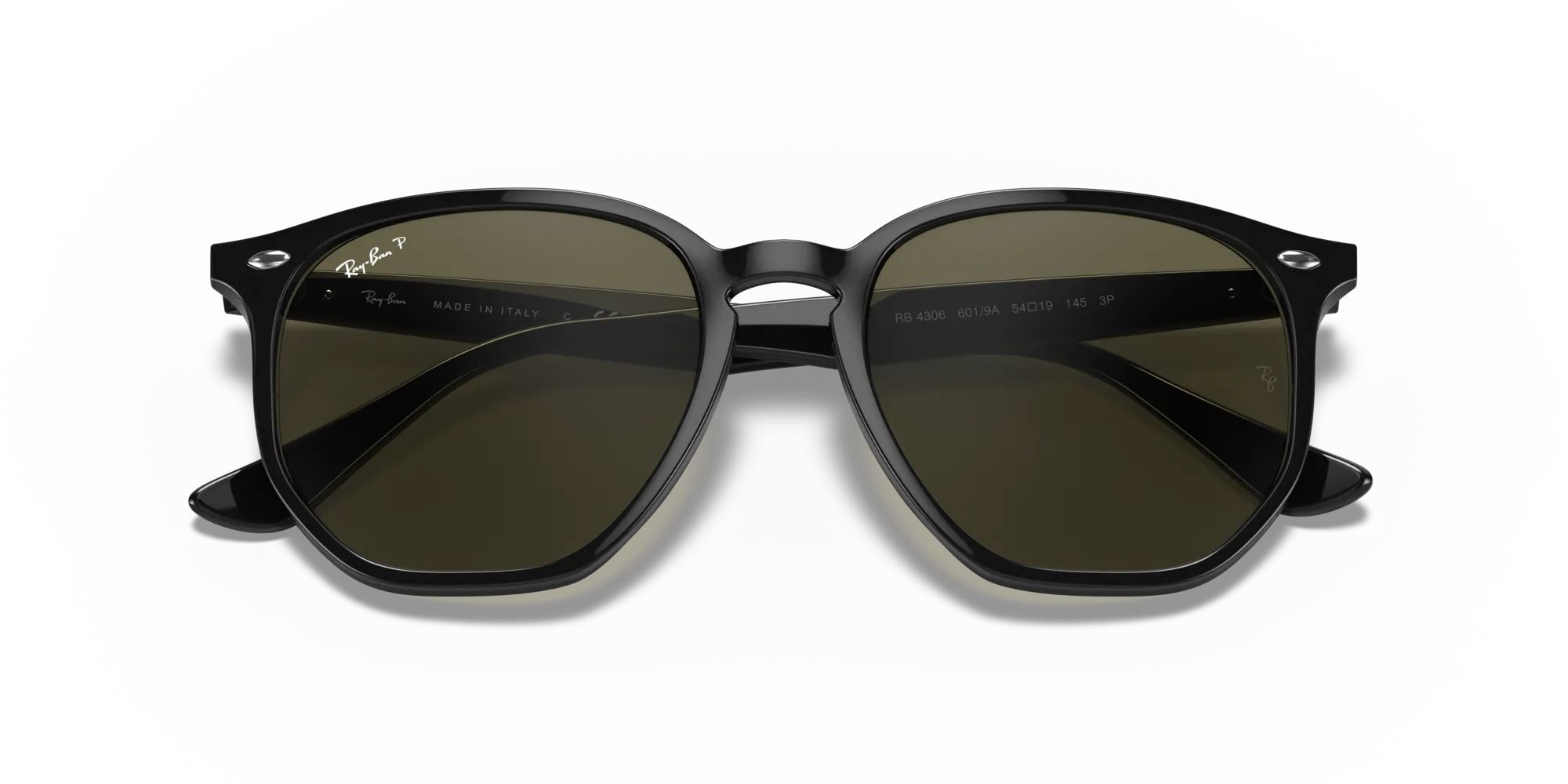 Ray - Ban RB4306 601/9A Occhiali da sole Iniettato Nero G15 Geometrica Polarizzata - immagine 2