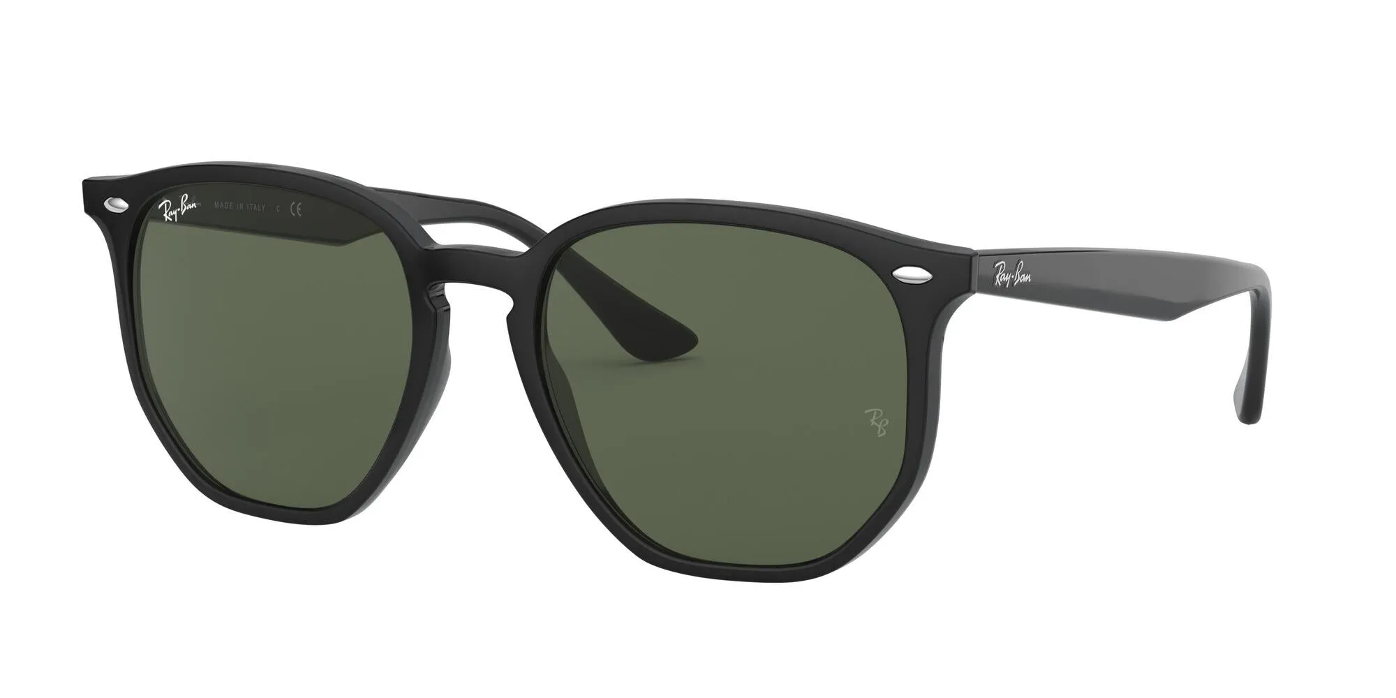 Ray - Ban RB4306 601/71 Occhiali da sole Iniettato Nero Verde Geometrica Normale - immagine 1