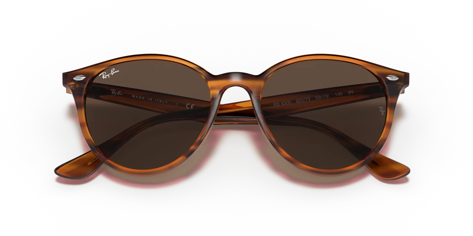 Ray - Ban RB4305 820/73 Occhiali da sole Iniettato Rosso Marrone Pantos Normale - immagine 2