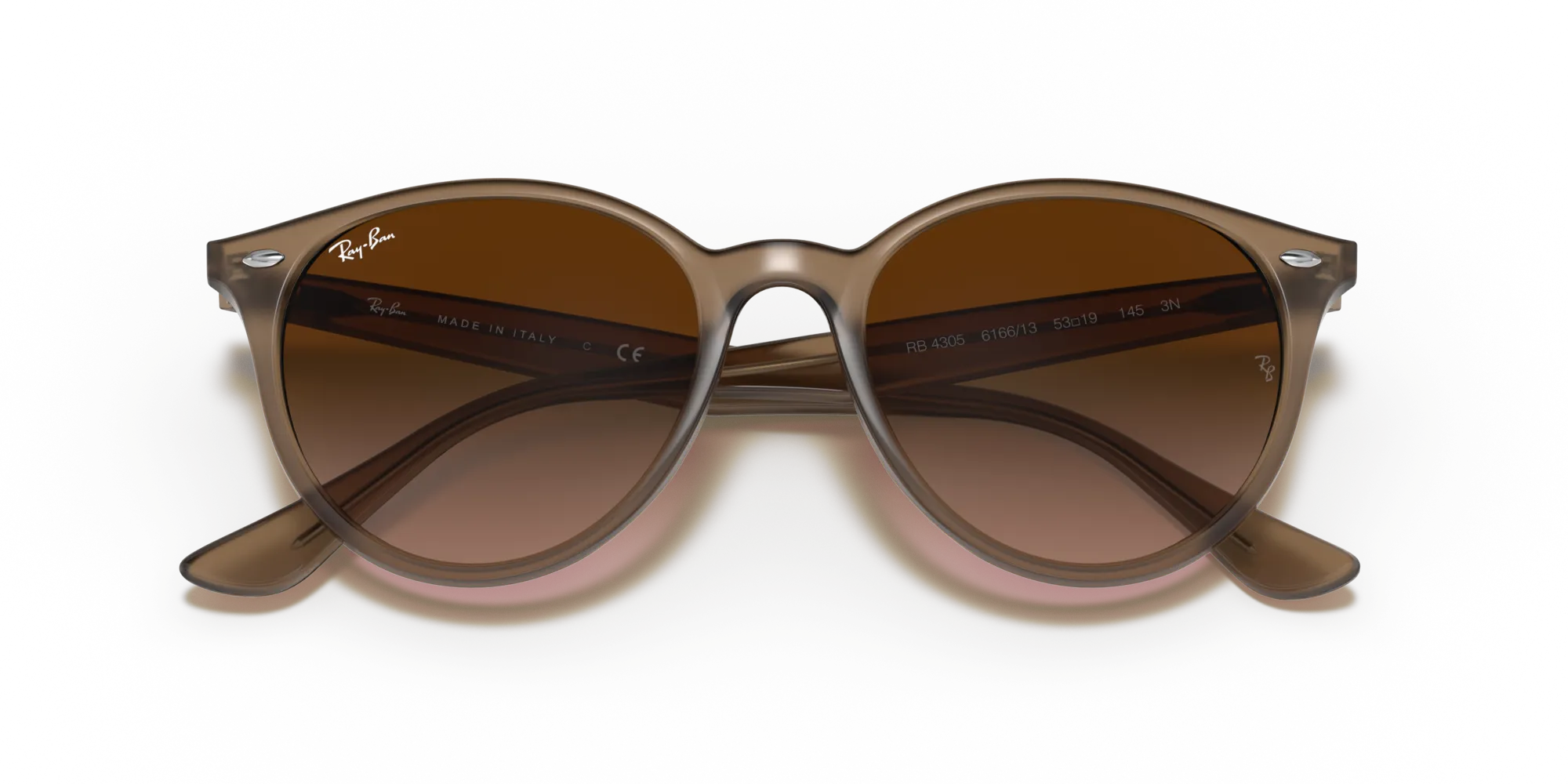 Ray - Ban RB4305 616613 Occhiali da sole Iniettato Beige Marrone Pantos Normale Sfumato - immagine 2