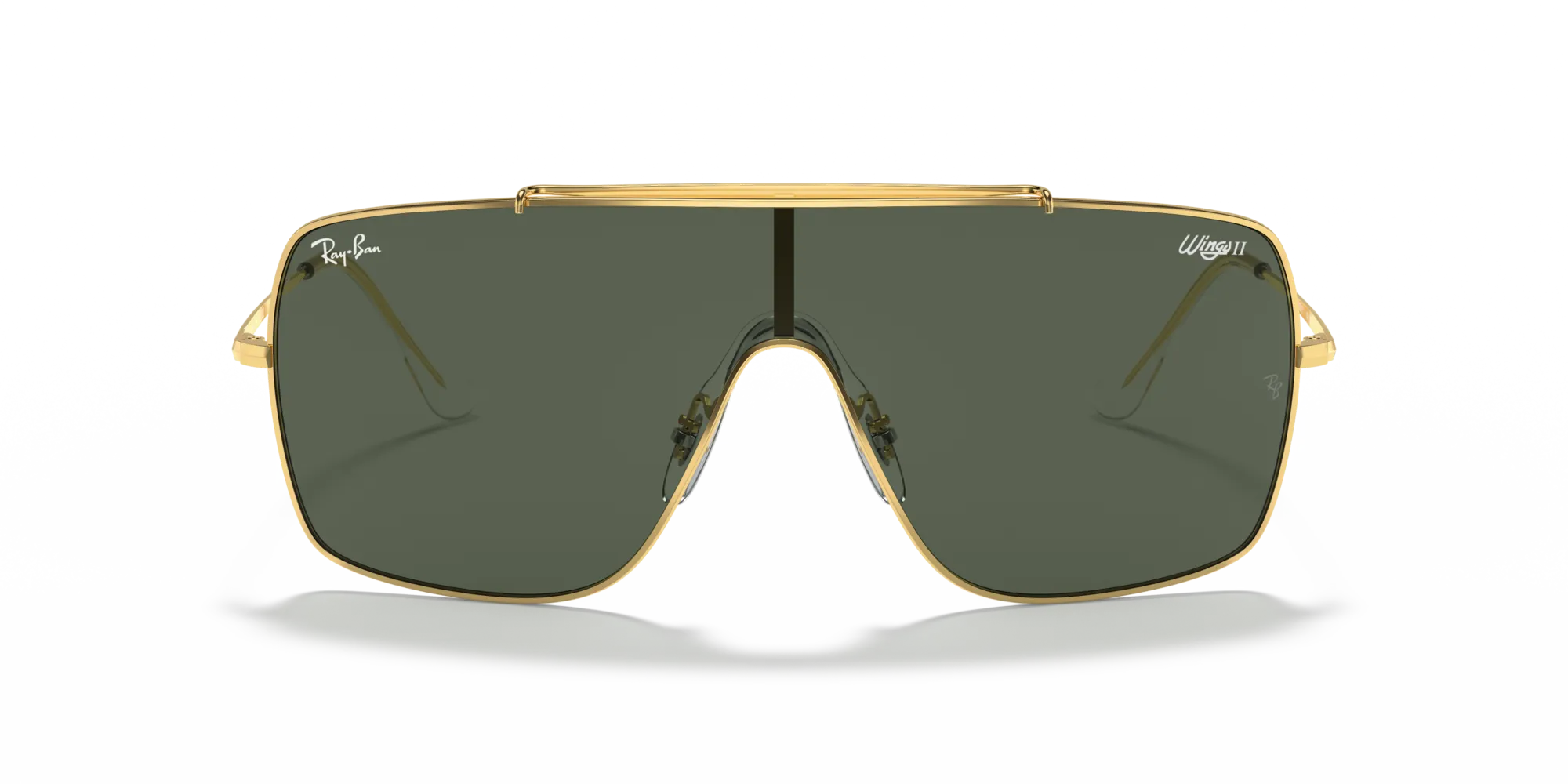 Ray - Ban RB3697 WINGS II 905071 Occhiali da sole Metallo Oro Verde Squadrata Normale - immagine 3