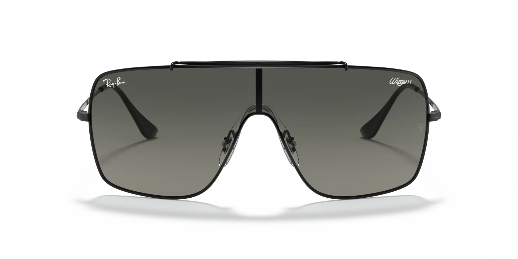 Ray - Ban RB3697 WINGS II 002/11 Occhiali da sole Metallo Nero Grigio Squadrata Normale Sfumato - immagine 3
