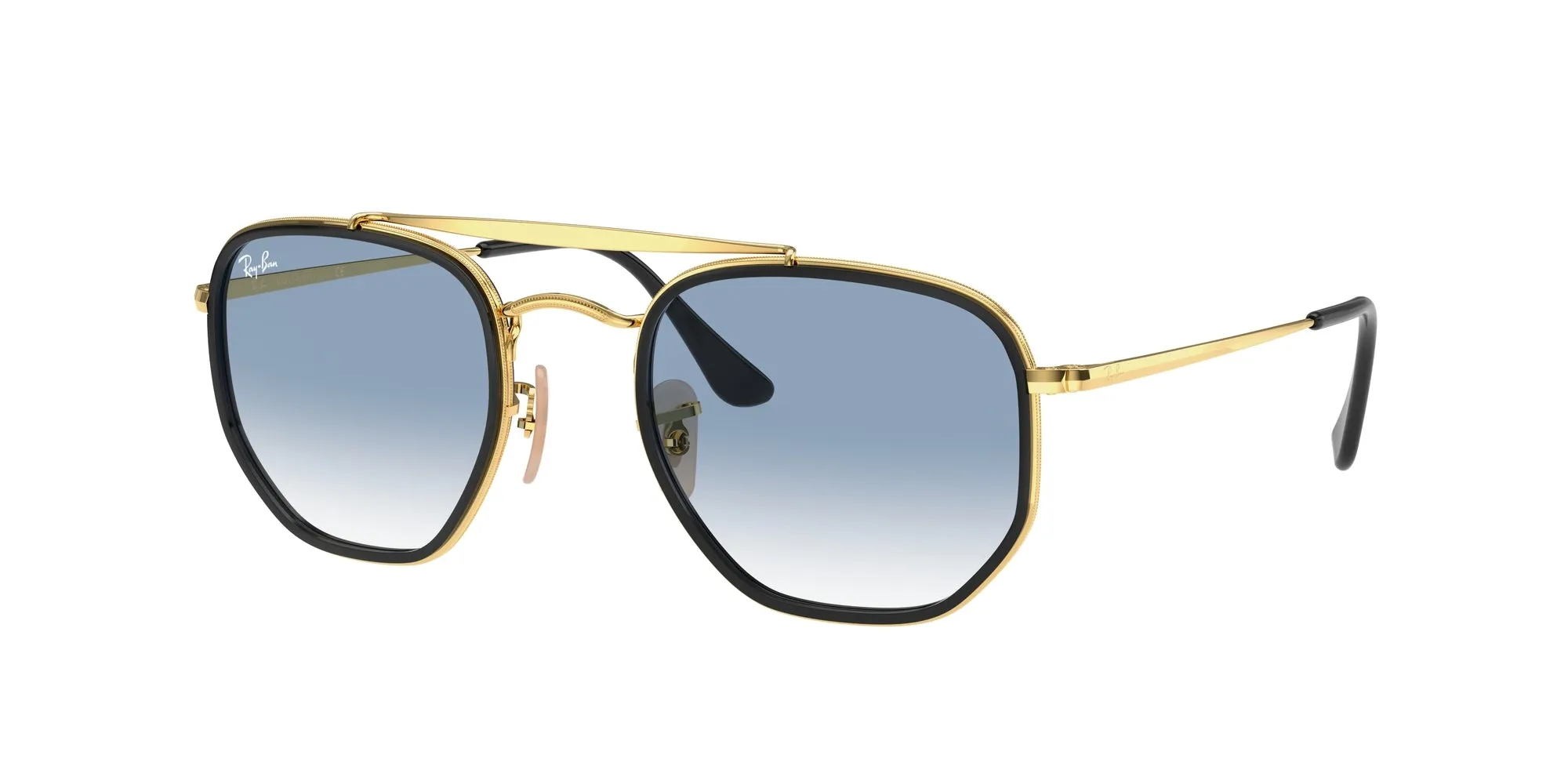 Ray - Ban RB3648M THE MARSHAL II 91673F Occhiali da sole Metallo Oro Blu Geometrica Normale Sfumato - immagine 1
