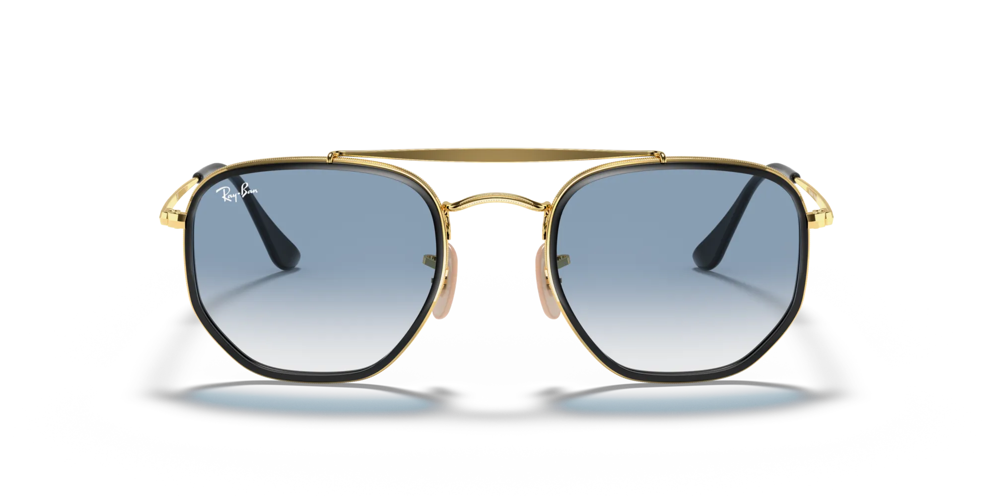 Ray - Ban RB3648M THE MARSHAL II 91673F Occhiali da sole Metallo Oro Blu Geometrica Normale Sfumato - immagine 3