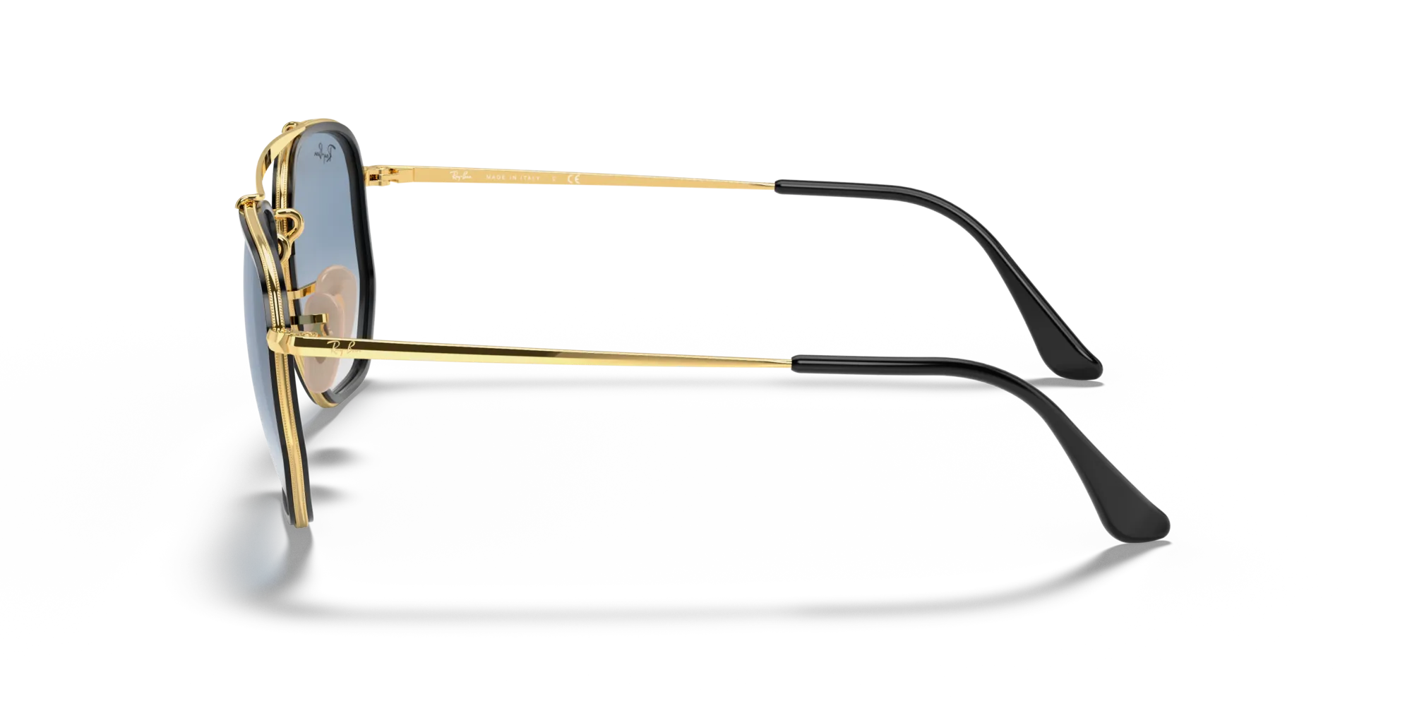 Ray - Ban RB3648M THE MARSHAL II 91673F Occhiali da sole Metallo Oro Blu Geometrica Normale Sfumato - immagine 4