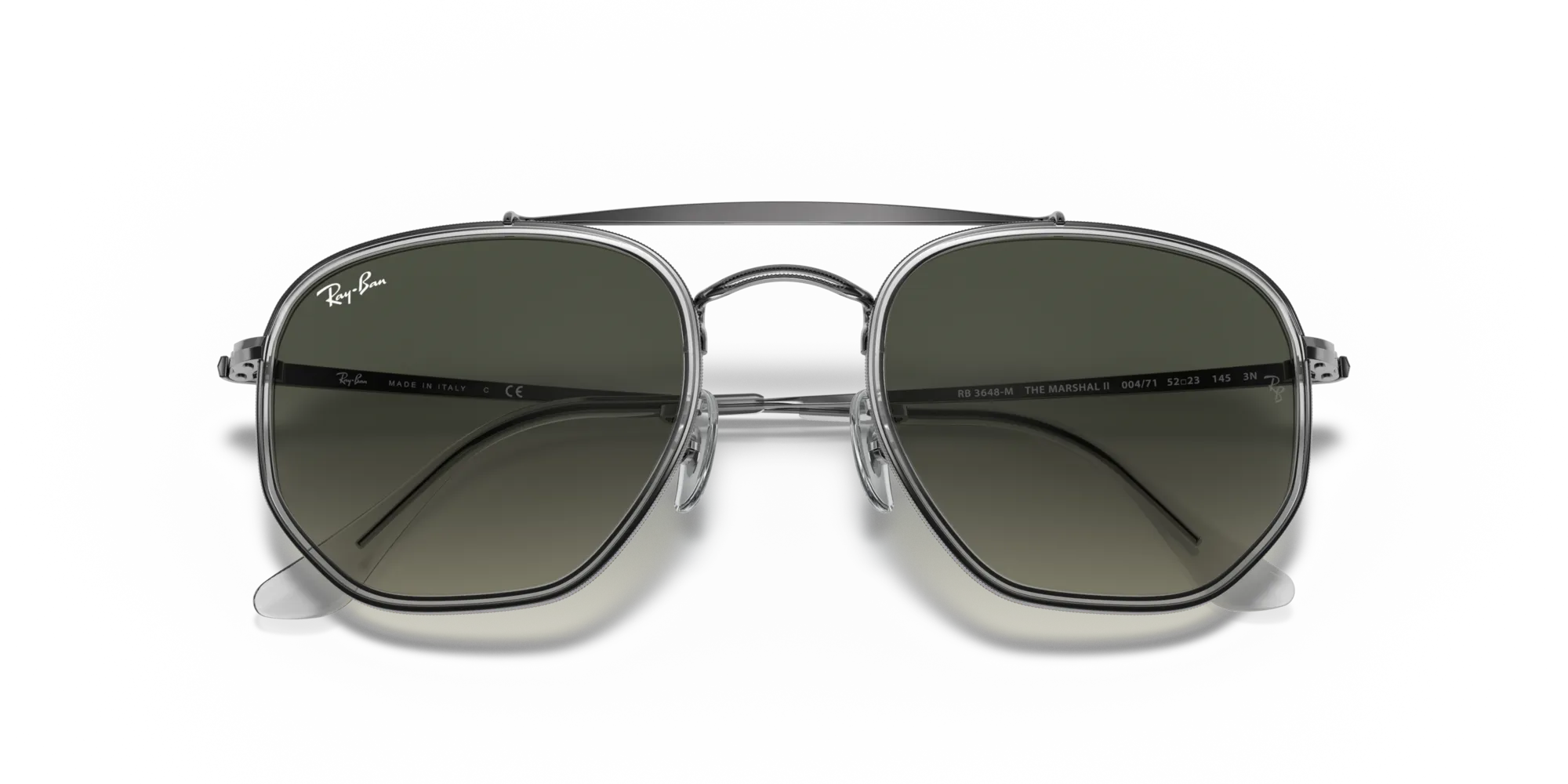 Ray - Ban RB3648M THE MARSHAL II 004/71 Occhiali da sole Metallo Grigio Grigio Geometrica Normale Sfumato - immagine 2