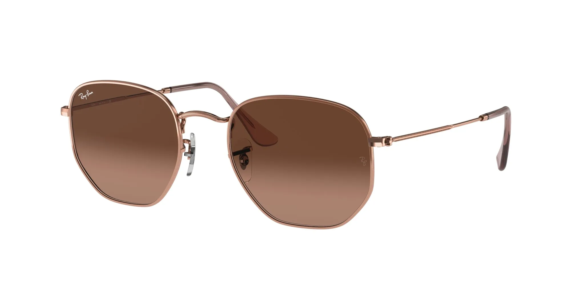 Ray - Ban RB3548N HEXAGONAL 9069A5 Occhiali da sole Metallo Bronzo Marrone Geometrica Normale Sfumato - immagine 1