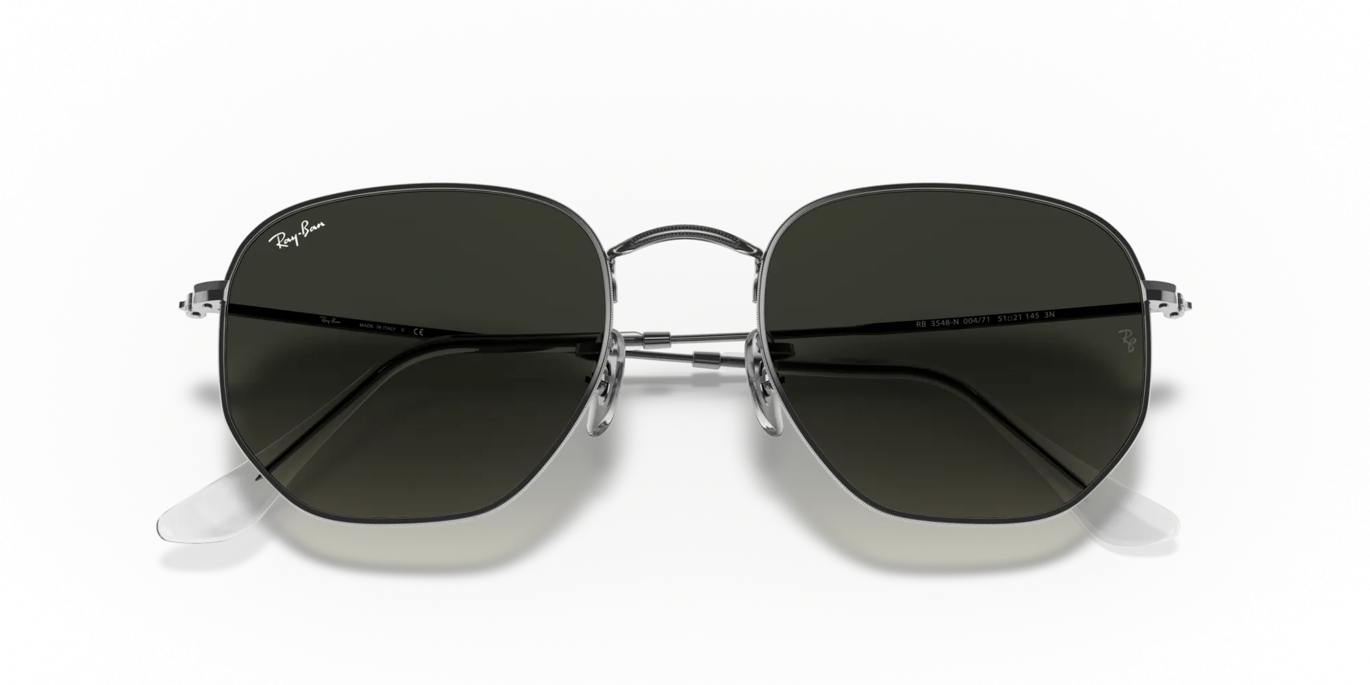 Ray - Ban RB3548N HEXAGONAL 004/71 Occhiali da sole Metallo Grigio Grigio Geometrica Normale Sfumato - immagine 2