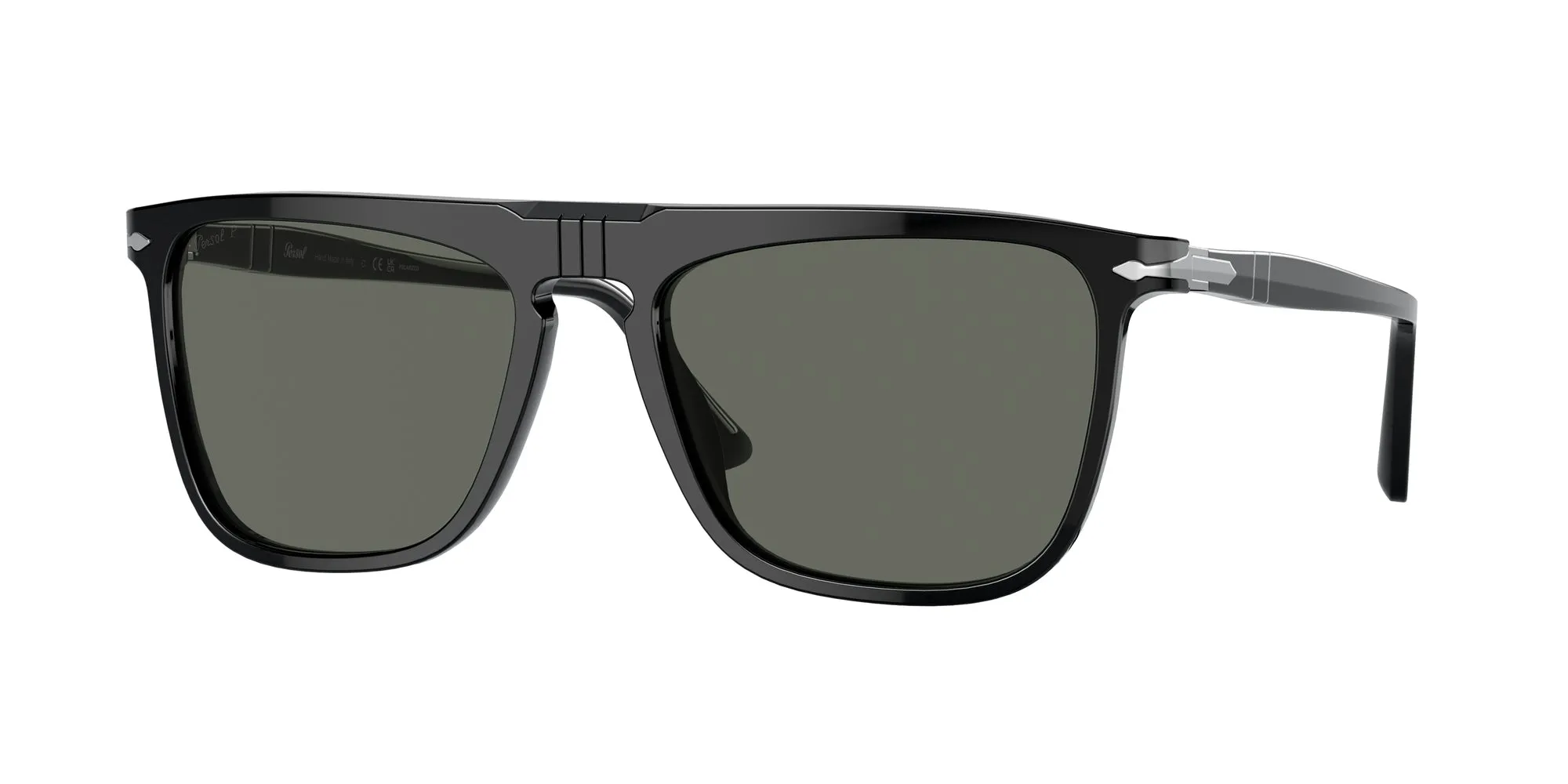 Persol PO3225S 95/58 Occhiali da sole Plastica Nero Verde Squadrata Polarizzata - immagine 1