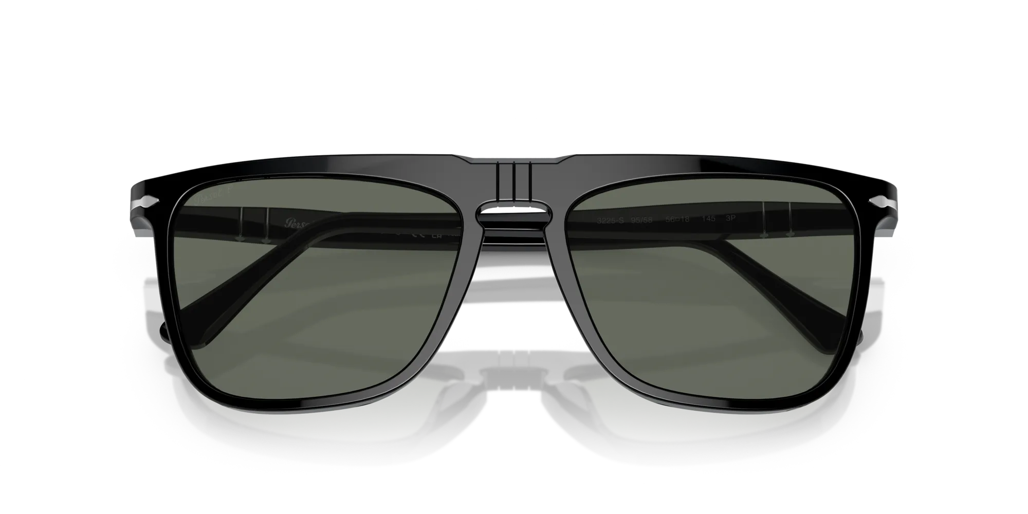 Persol PO3225S 95/58 Occhiali da sole Plastica Nero Verde Squadrata Polarizzata - immagine 2