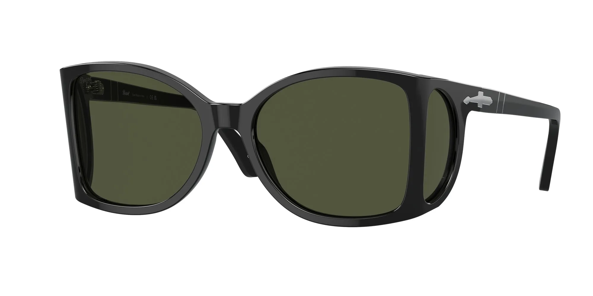 Persol PO0005 95/31 Occhiali da sole Acetato Nero Verde Squadrata Normale - immagine 1