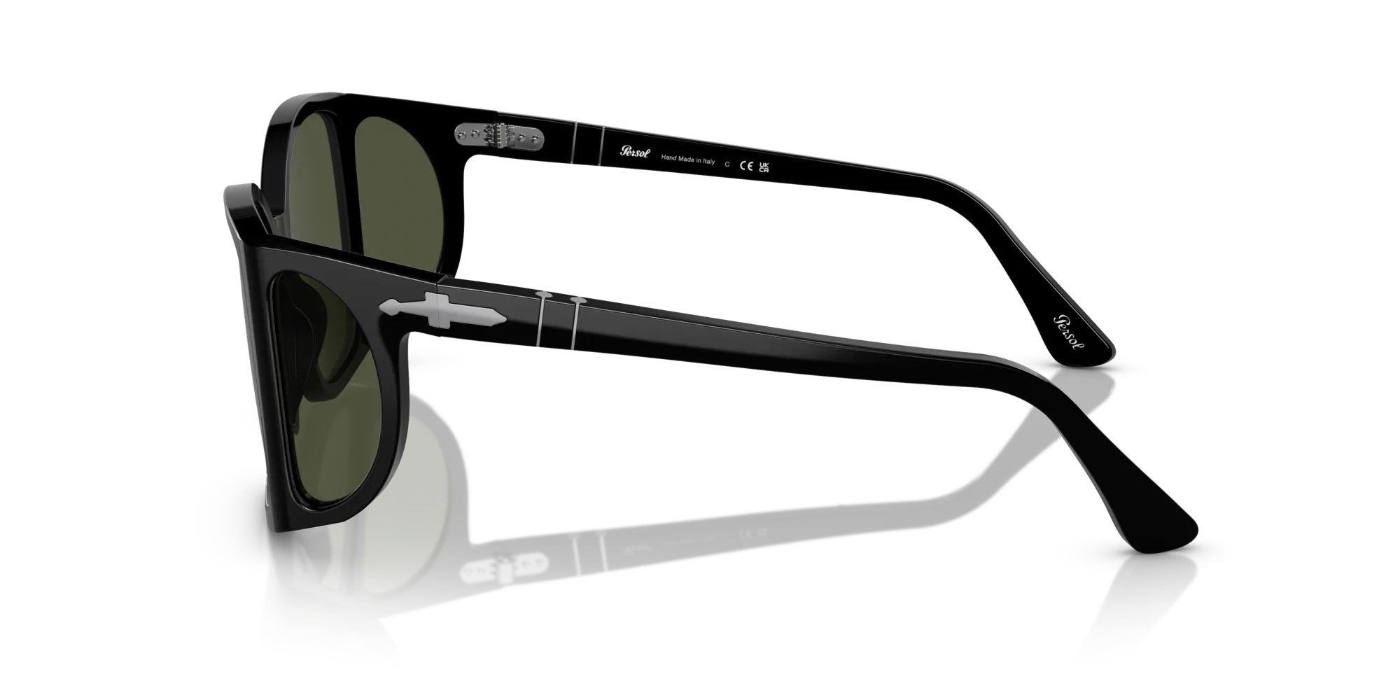 Persol PO0005 95/31 Occhiali da sole Acetato Nero Verde Squadrata Normale - immagine 4