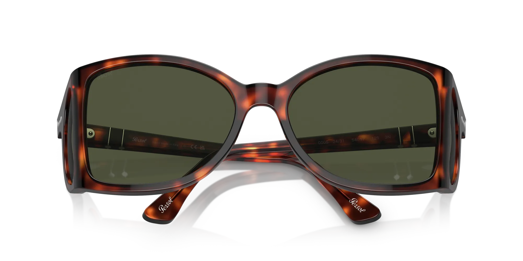 Persol PO0005 24/31 Occhiali da sole Acetato Tartaruga Verde Squadrata Normale - immagine 2