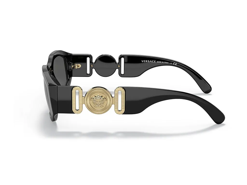 Versace VE4361 GB1/87 Occhiali da sole Nylon Nero Grigio Geometrica Normale Sfumato - immagine 3