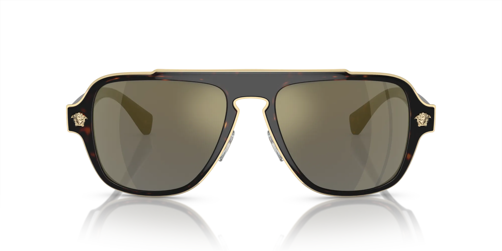 Versace VE2199 12524T Occhiali da sole Metallo Tartaruga Grigio Geometrica Specchiate - immagine 3