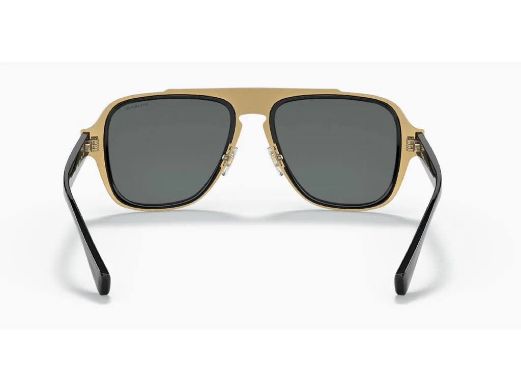 Versace VE2199 100281 Occhiali da sole Metallo Nero Grigio Geometrica Polarizzata - immagine 3