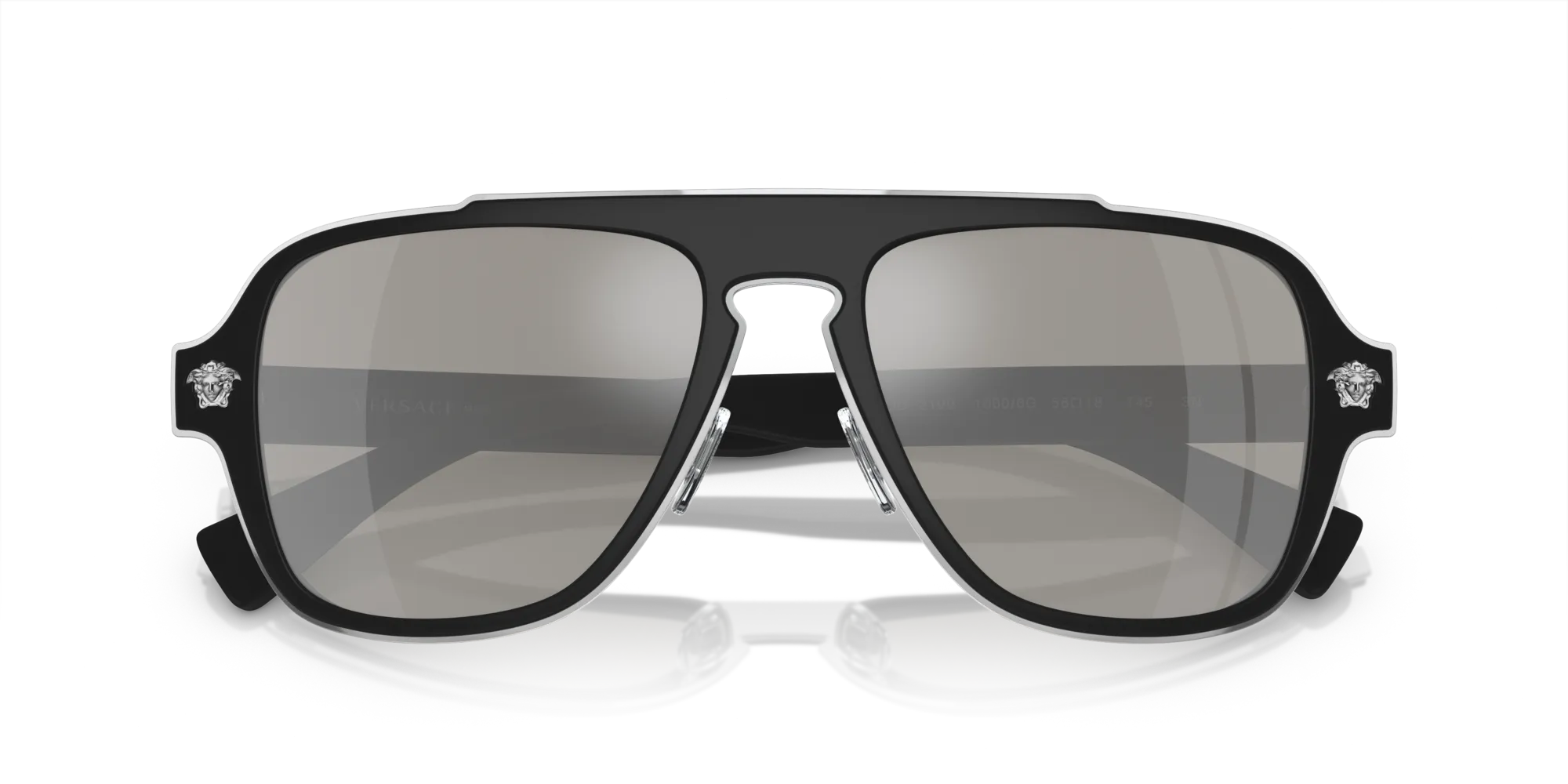 Versace VE2199 10006G Occhiali da sole Metallo Nero Grigio Geometrica Specchiate - immagine 2