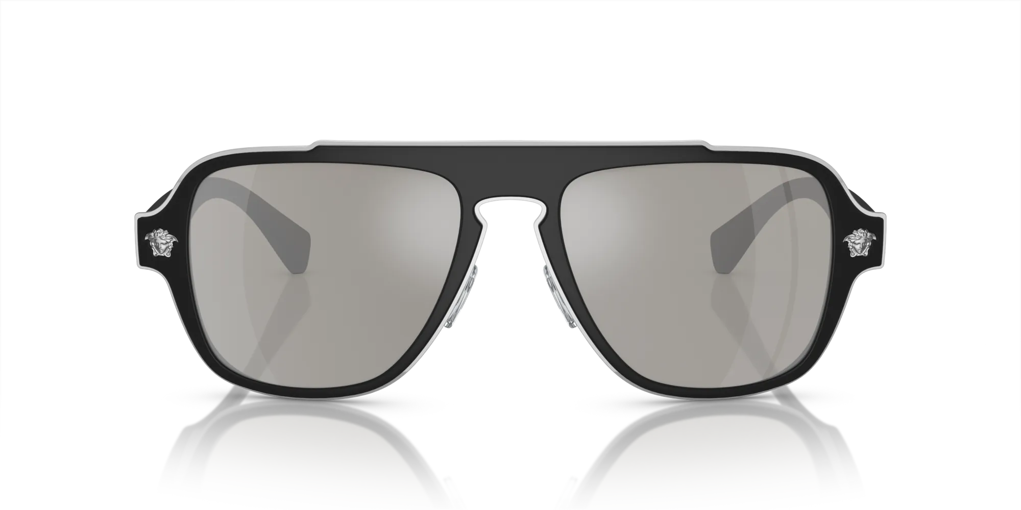 Versace VE2199 10006G Occhiali da sole Metallo Nero Grigio Geometrica Specchiate - immagine 3